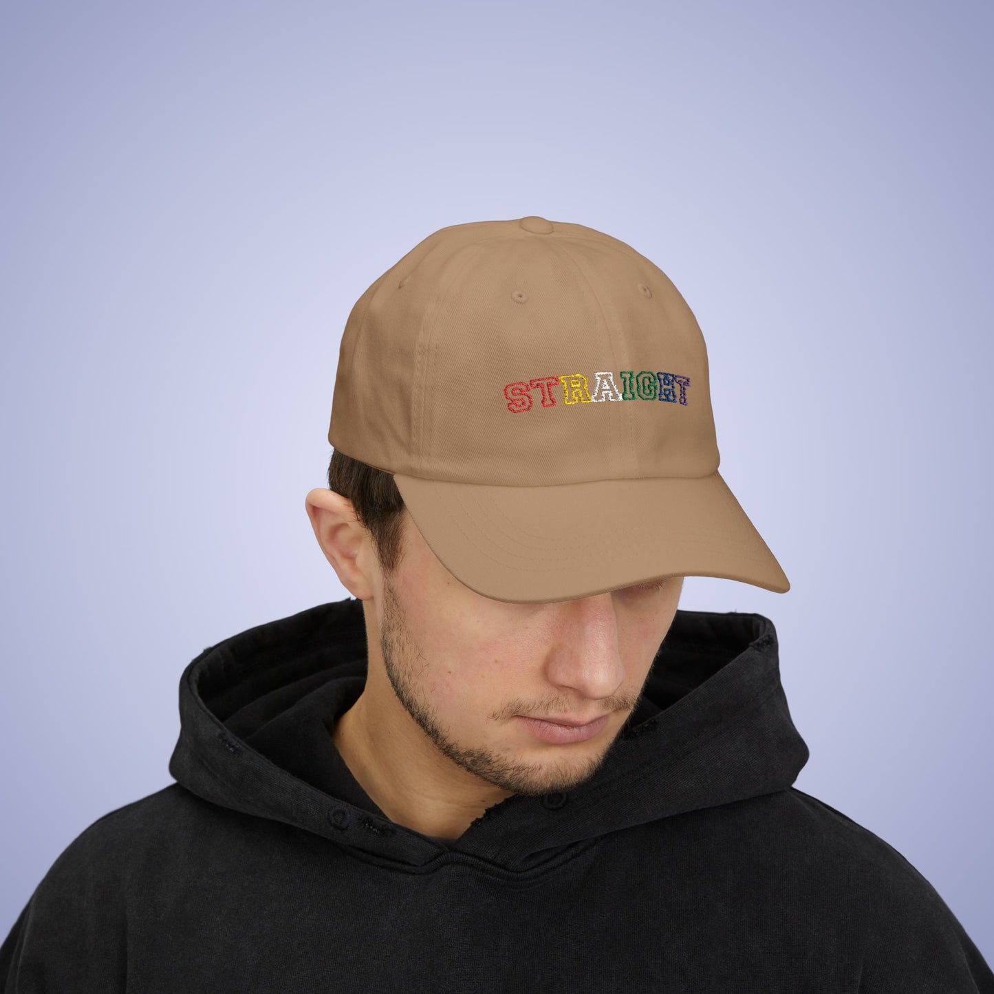 Straight Ally Pride Month Embroidered Classic Dad Cap Unisex Coloured Embroidery