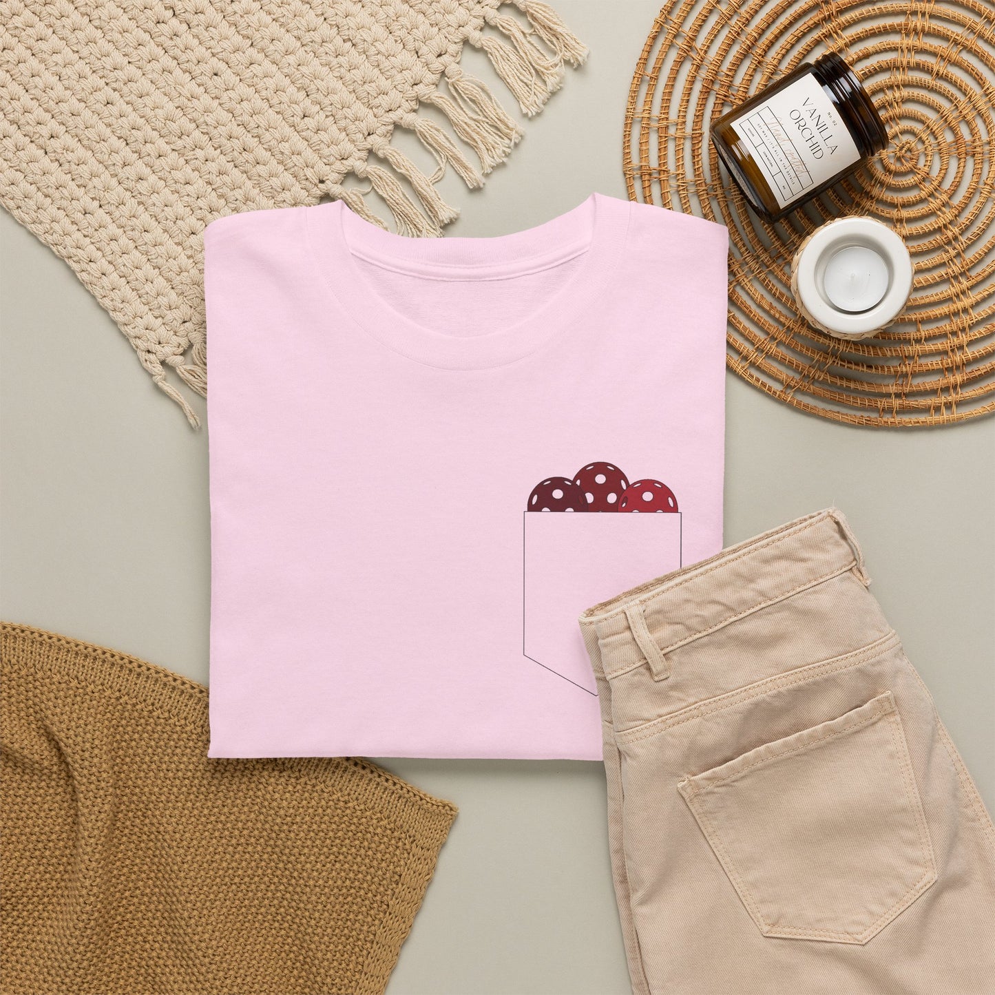 Pickleball Pocket Design T Shirt Red Graphic Design