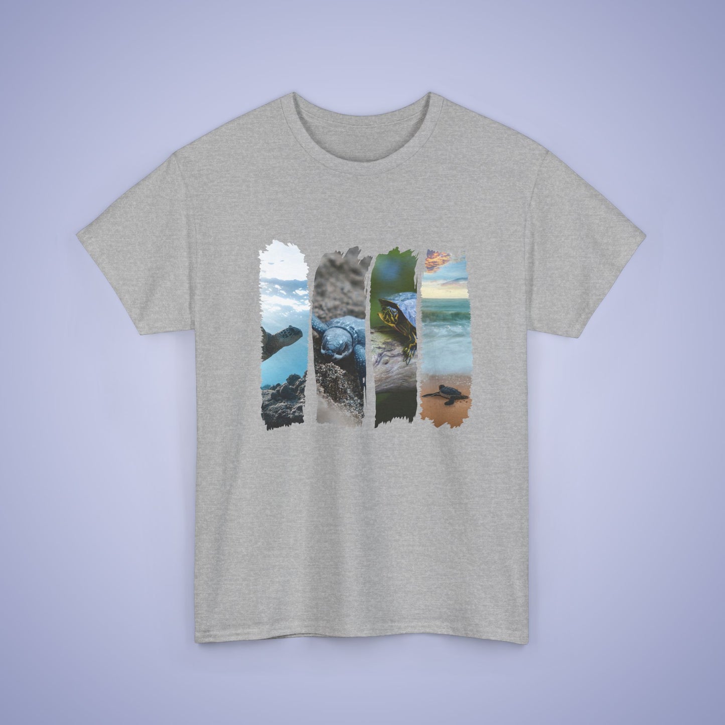 Turtle Lover Paint Brush Stroke Mosaic Photographic Unisex Oversized T Shirt