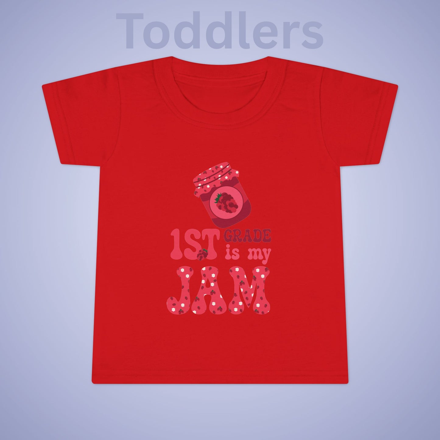 First Grade is my Jam Raspberry Kids Cotton T Shirt Back To School Toddler