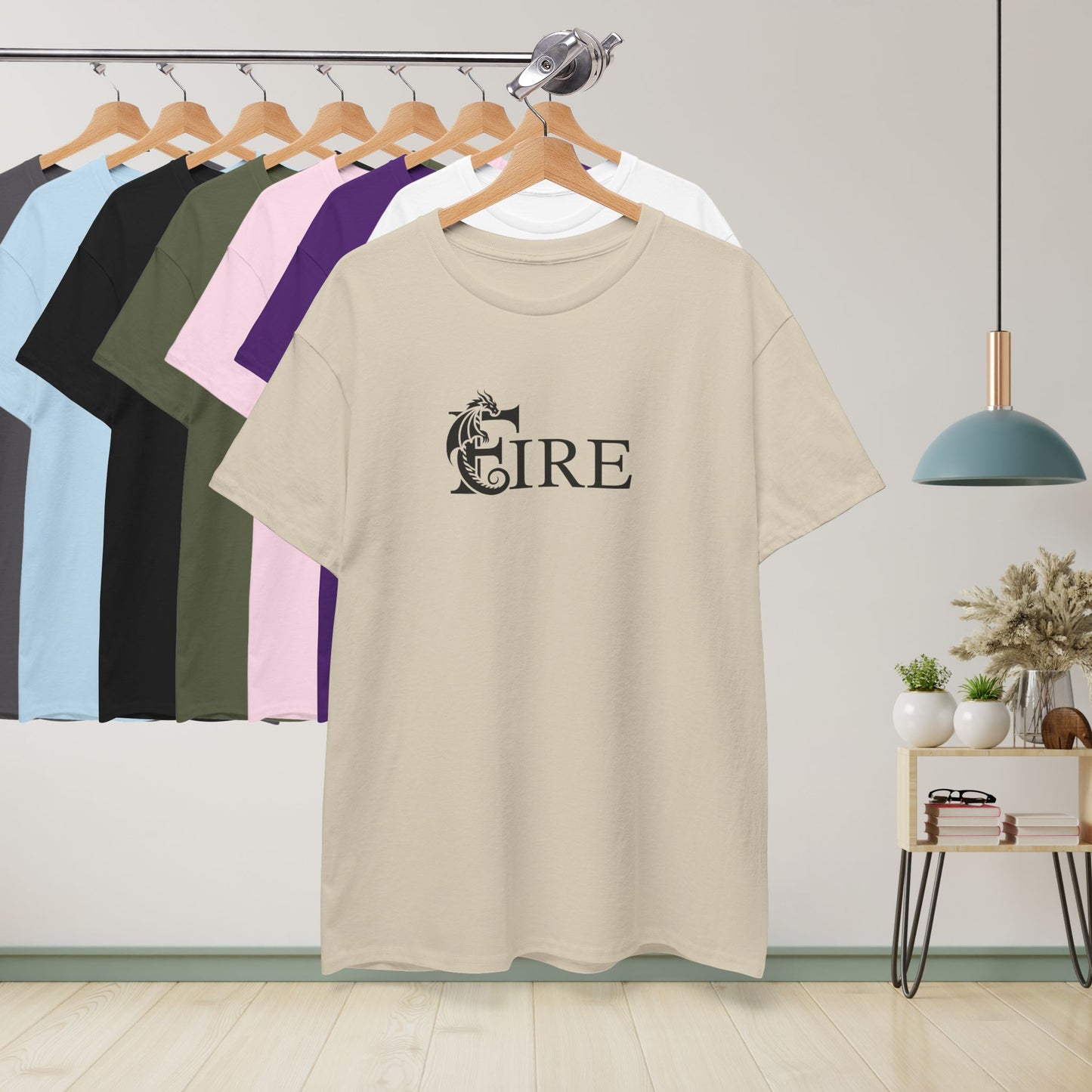 Fire Word Art Text Dragon Lover Unisex T Shirt