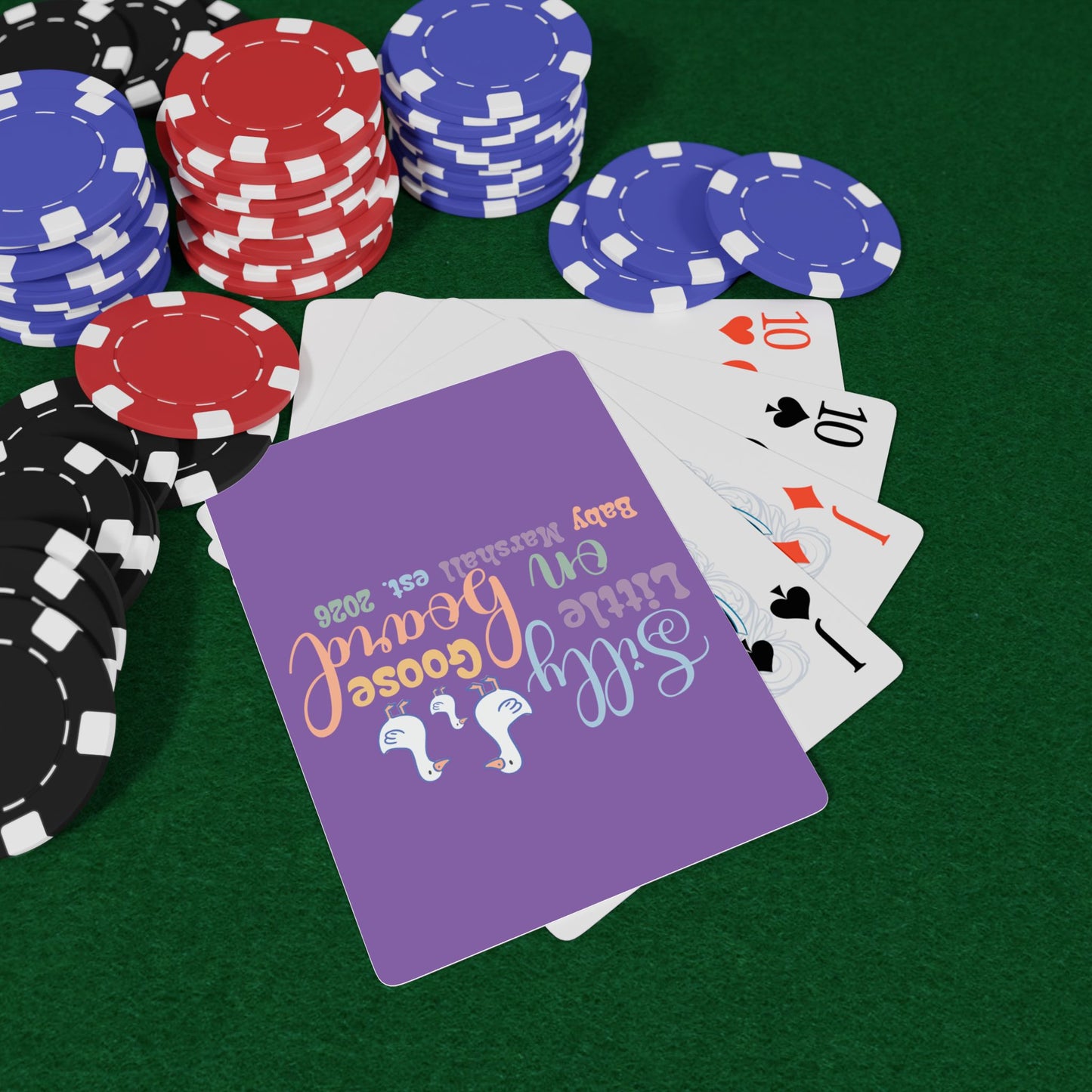 Silly Little Goose Personalized Poker Playing Cards Pregnancy Announcement