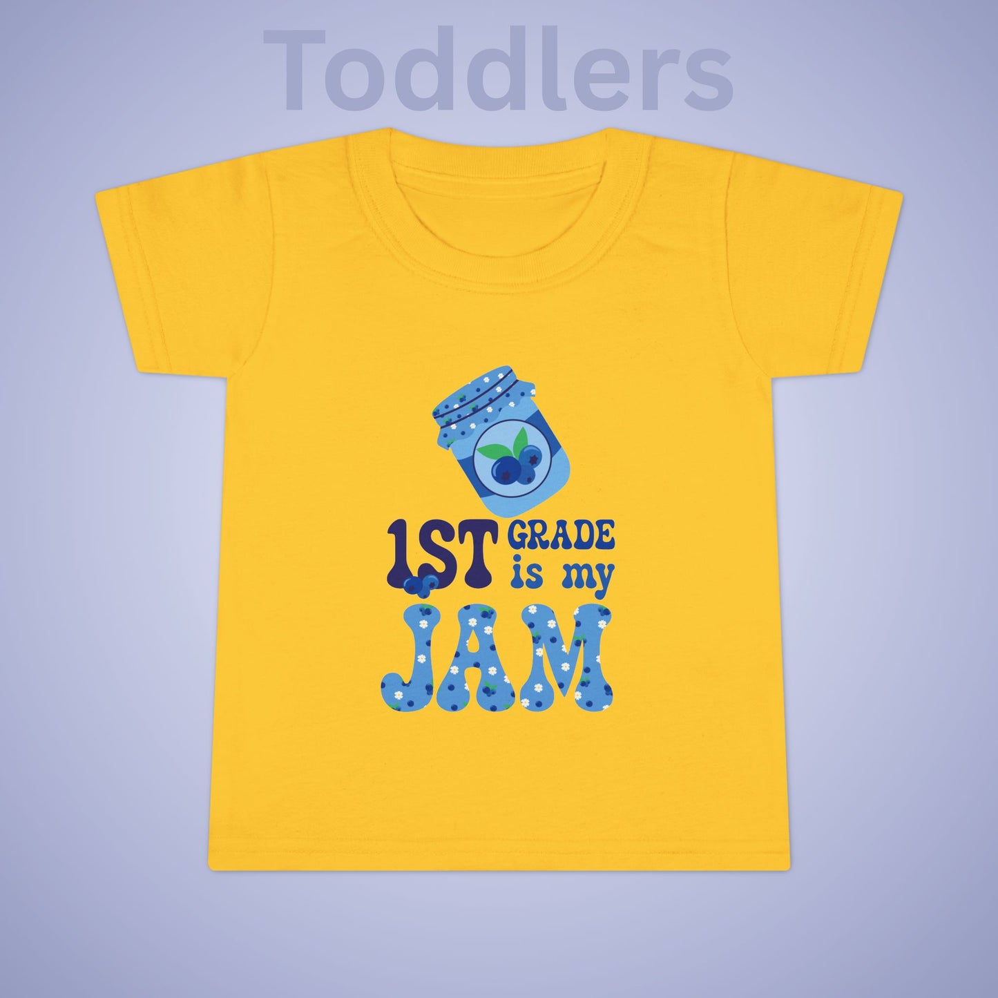 First Grade is my Jam Blueberry Kids Cotton T Shirt Back To School Toddler