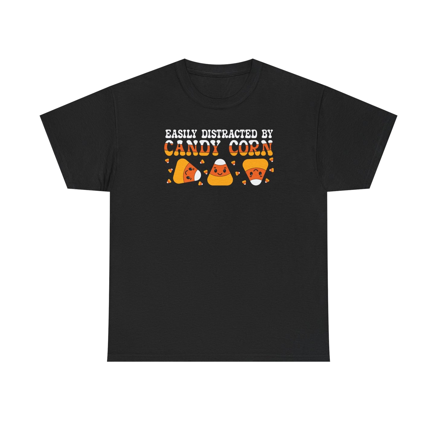 Easily Distracted By Candy Corn White Halloween Candy Unisex T Shirt