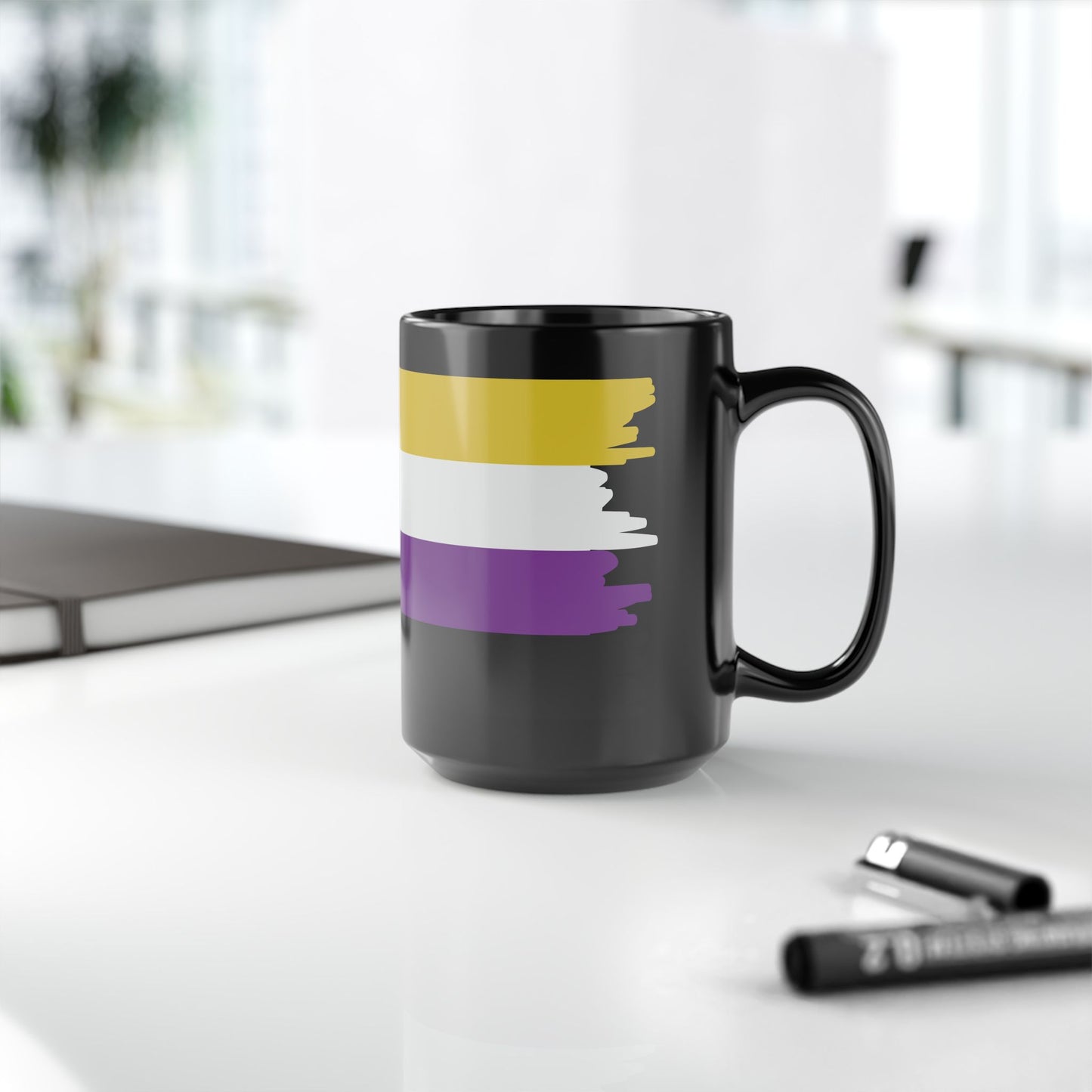 Nonbinary Pride Month LGBTQ Trans Black 11oz or 15oz Coffee Mug