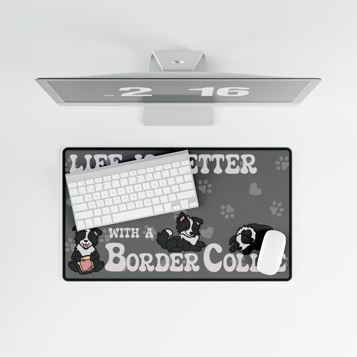 Life is Better with a Border Collie Lover Gift Computer Desk Mat