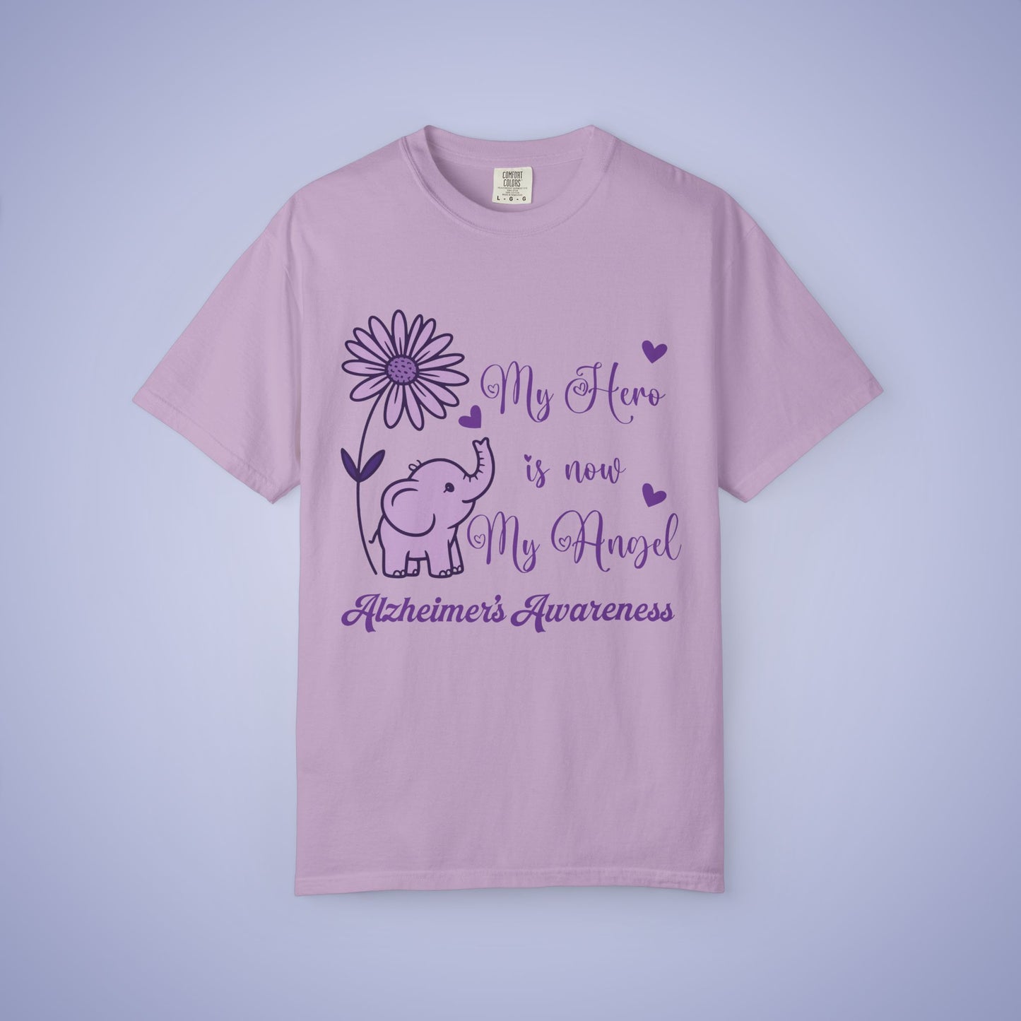 My Hero is Now My Angel Alzheimers Awareness Comfort Colors T Shirt Unisex