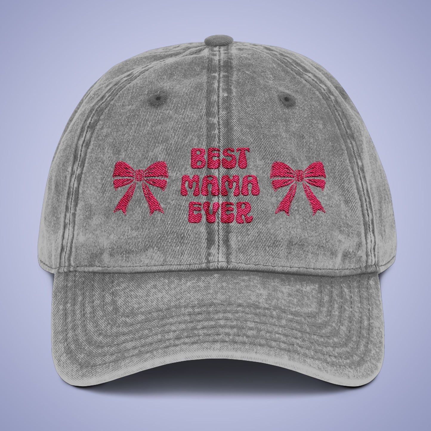 Vintage Best Mama Ever Cap Mothers Day Pink Embroidered Hat