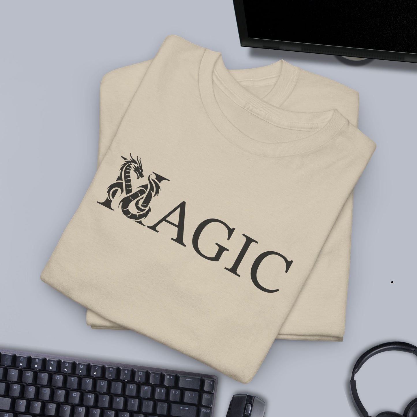 Magic Word Art Text Dragon Lover Unisex T Shirt