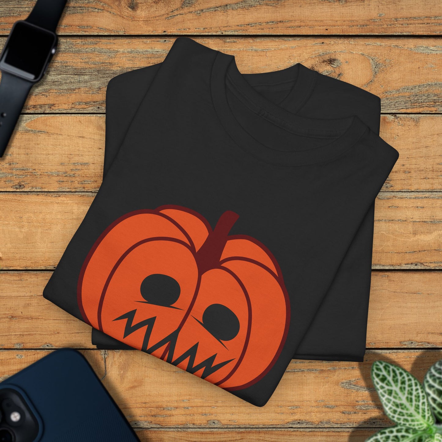 Jackolantern Worried Face Halloween Pumpkin Unisex T Shirt