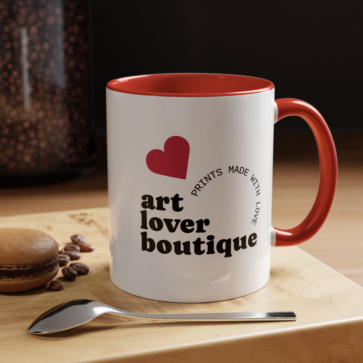 Personalized Coffee Mug - 11oz or 15oz Red Ceramic Accent
