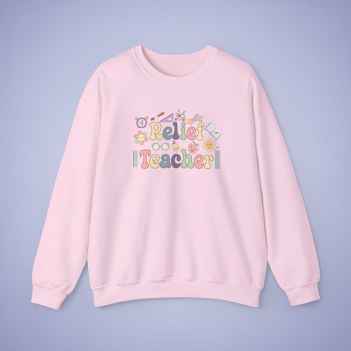 Relief Teacher Crewneck Sweatshirt Retro Unisex Back to School