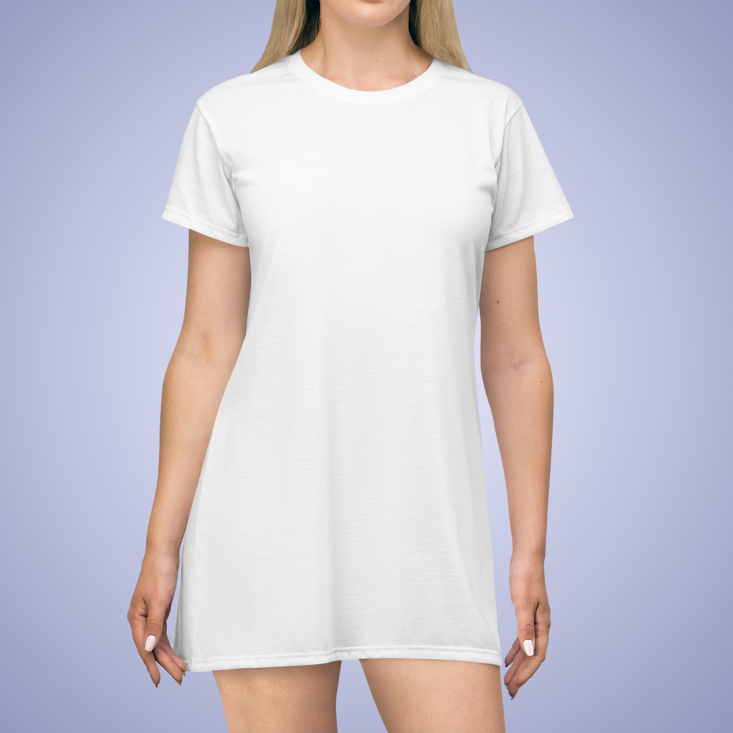 Blank White Short Sleeve T Shirt Dress