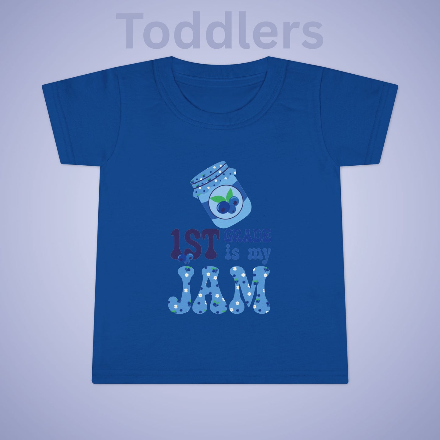 First Grade is my Jam Blueberry Kids Cotton T Shirt Back To School Toddler