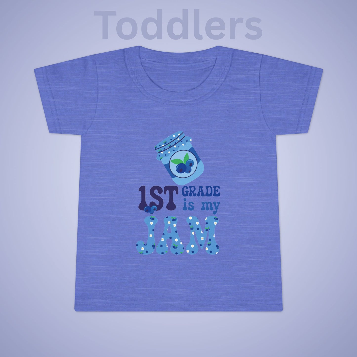 First Grade is my Jam Blueberry Kids Cotton T Shirt Back To School Toddler