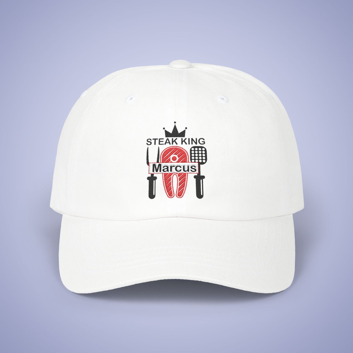 Steak King Personalized Grill Lover Embroidered Classic Dad Cap Unisex Black Embroidery Gift