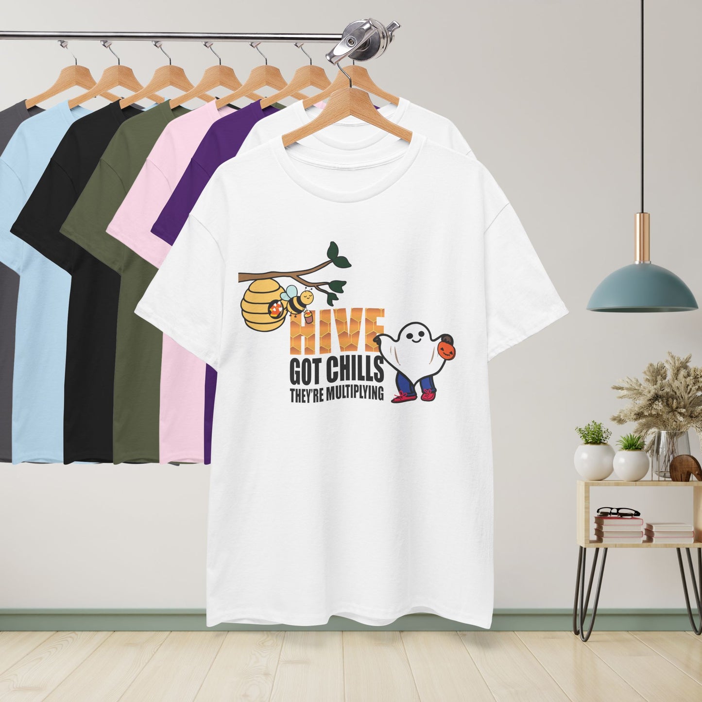 Hive Got Chills They're Multiplying Sweet As Honey Funny Halloween Bee Lover Design Unisex T Shirt