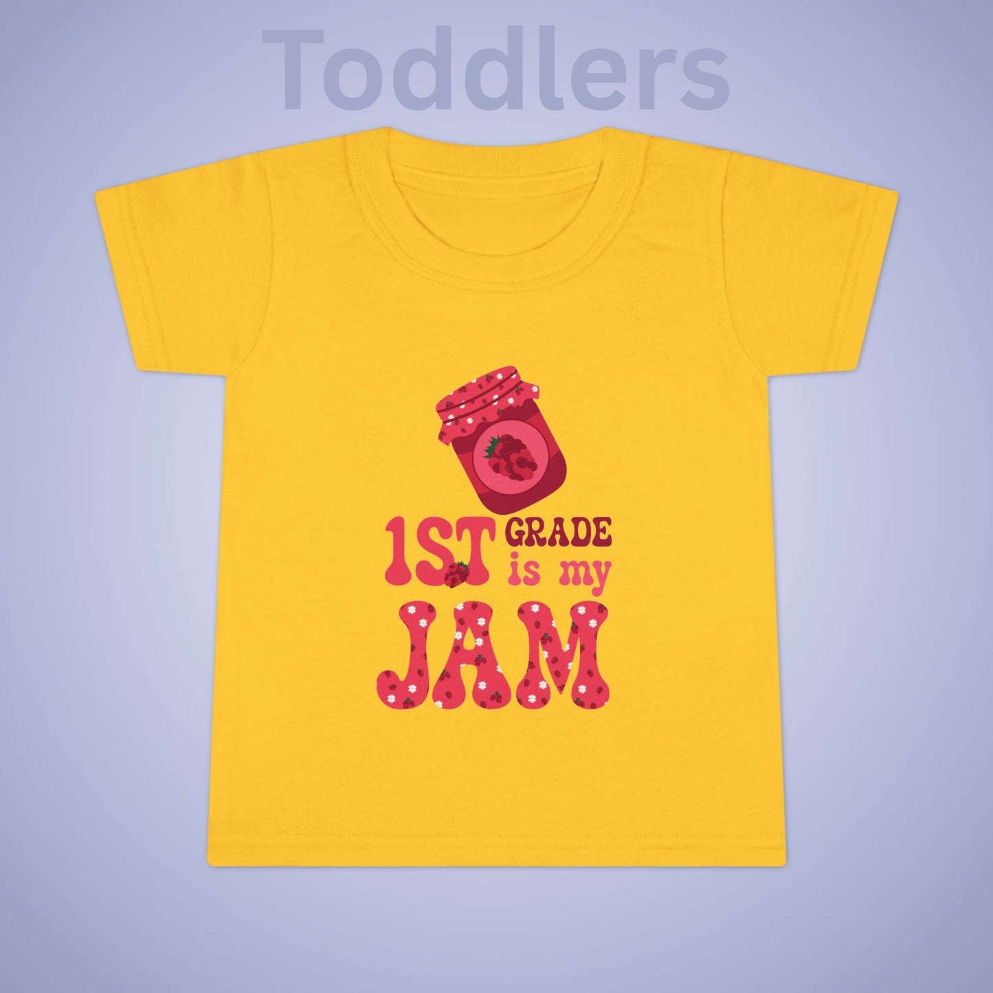 First Grade is my Jam Raspberry Kids Cotton T Shirt Back To School Toddler