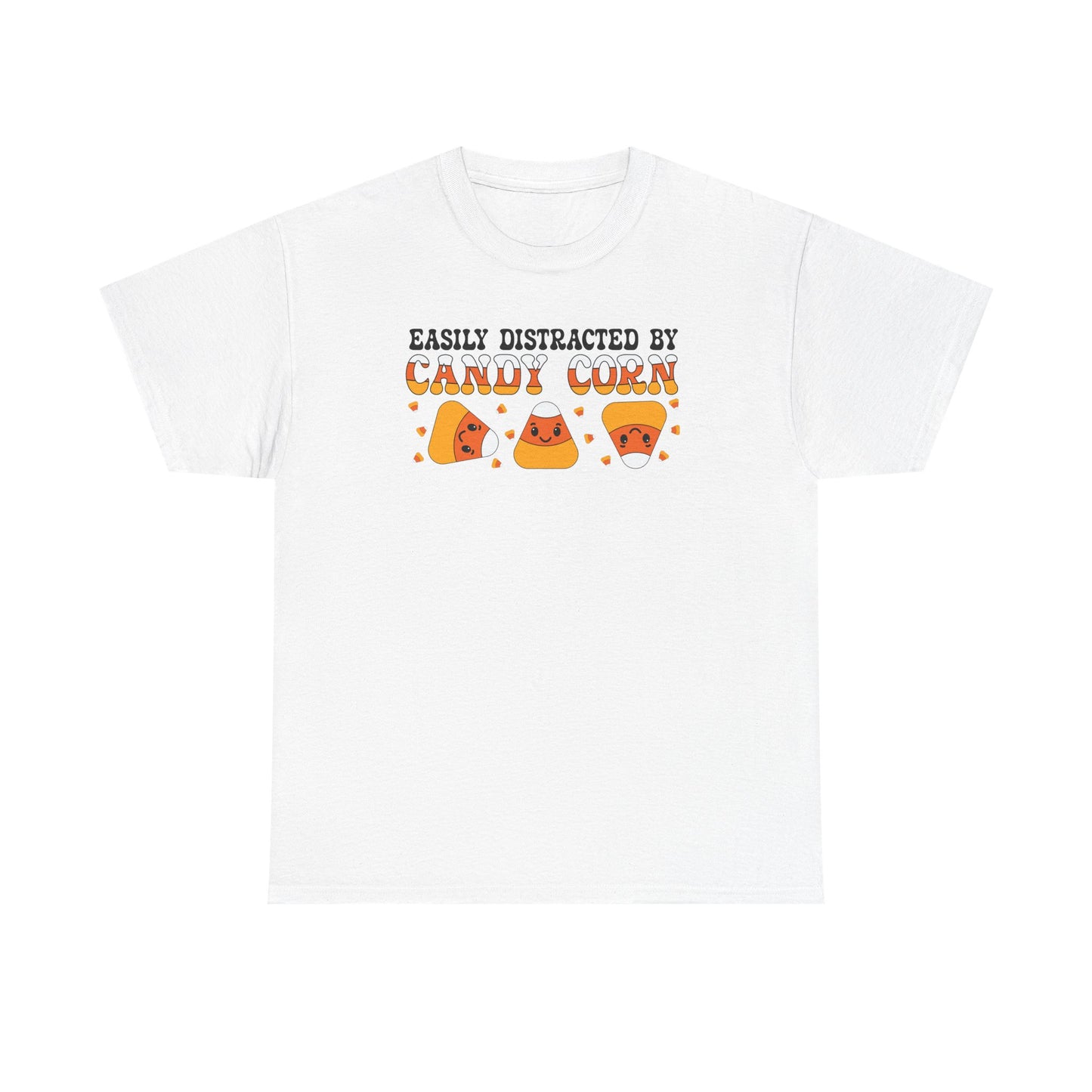 Easily Distracted By Candy Corn Black Halloween Candy Unisex T Shirt