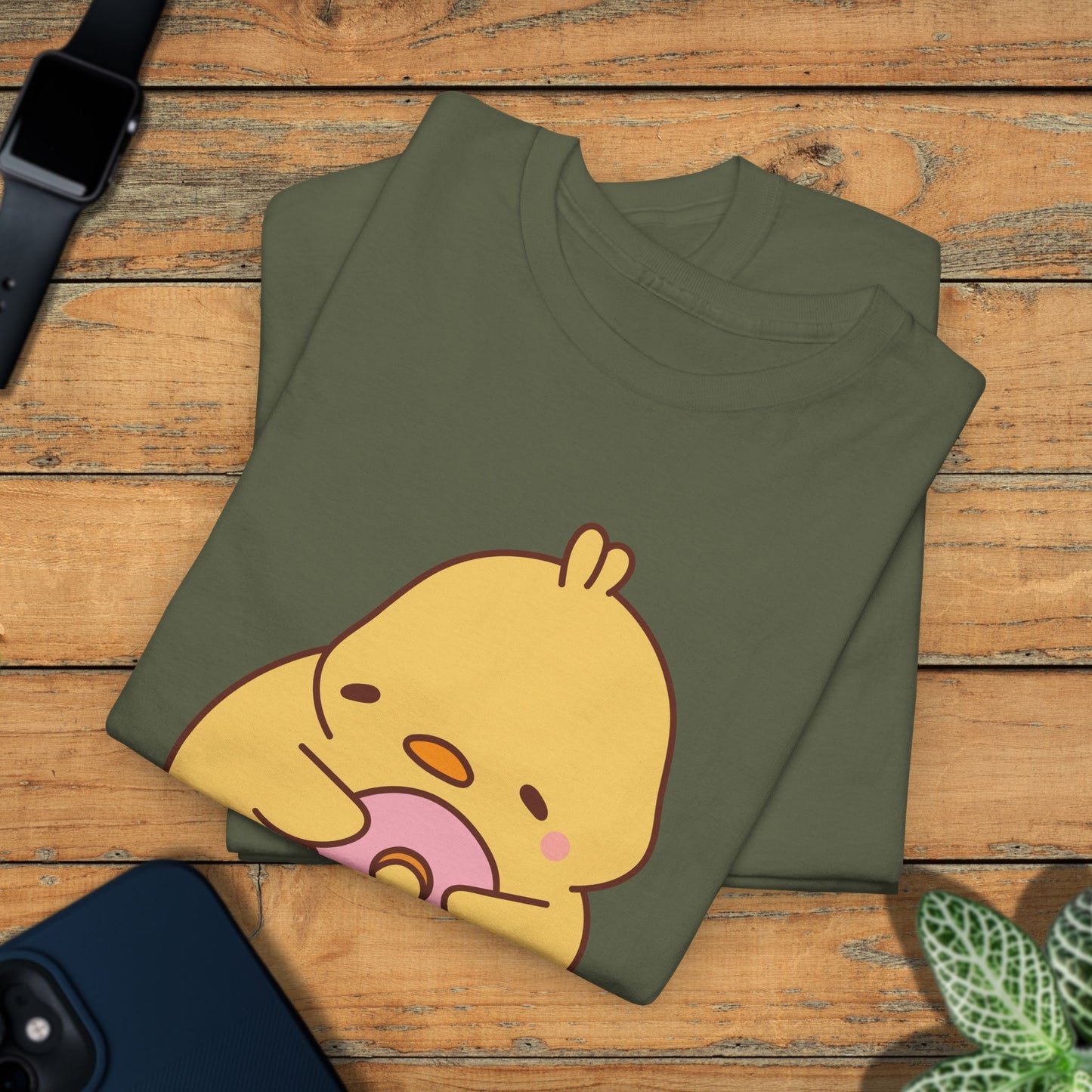 Donut Lover F CAW F White Cute Funny Chick Unisex Chicken T Shirt