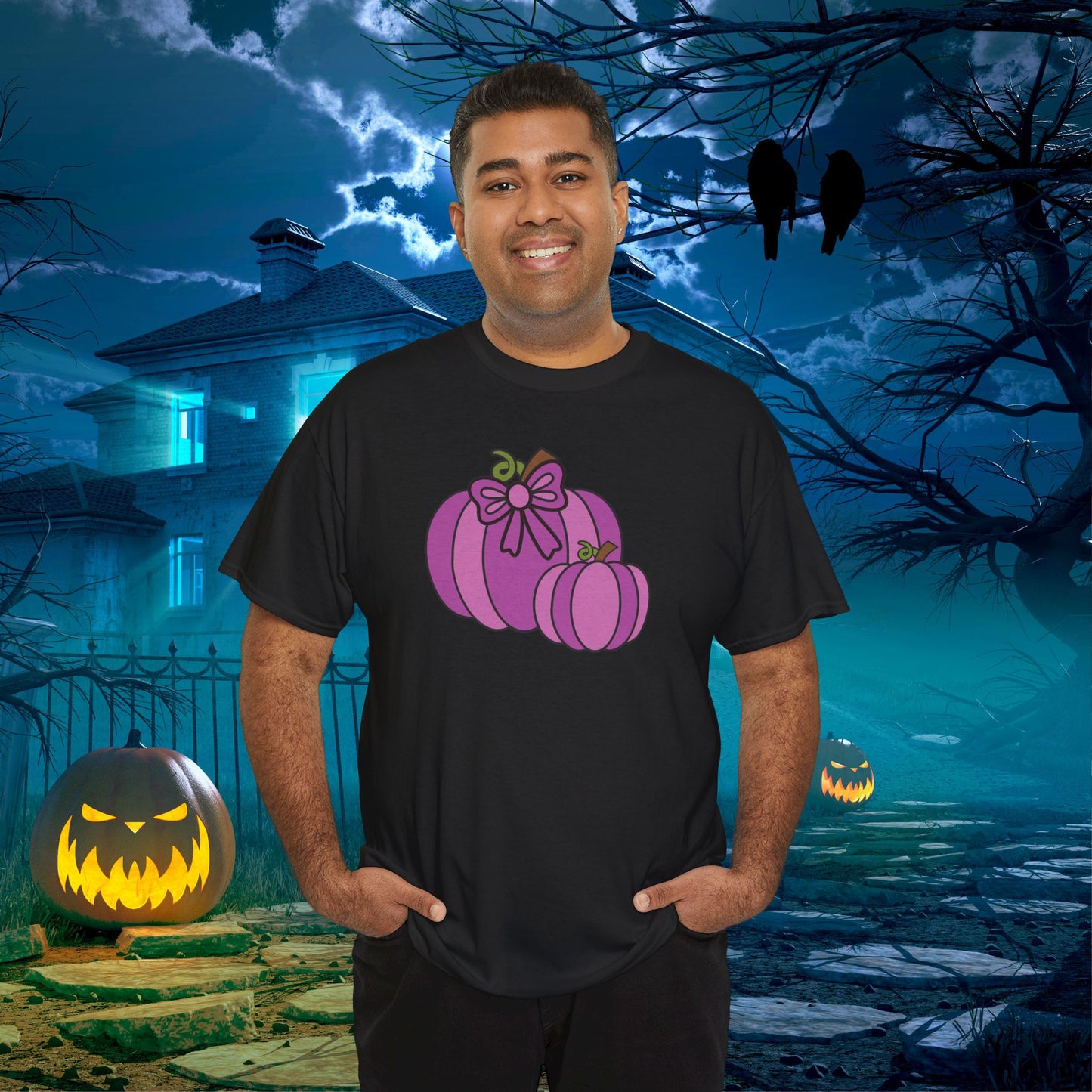 Thanksgiving Fall Inspired Halloween Purple Pumpkin Unisex T Shirt