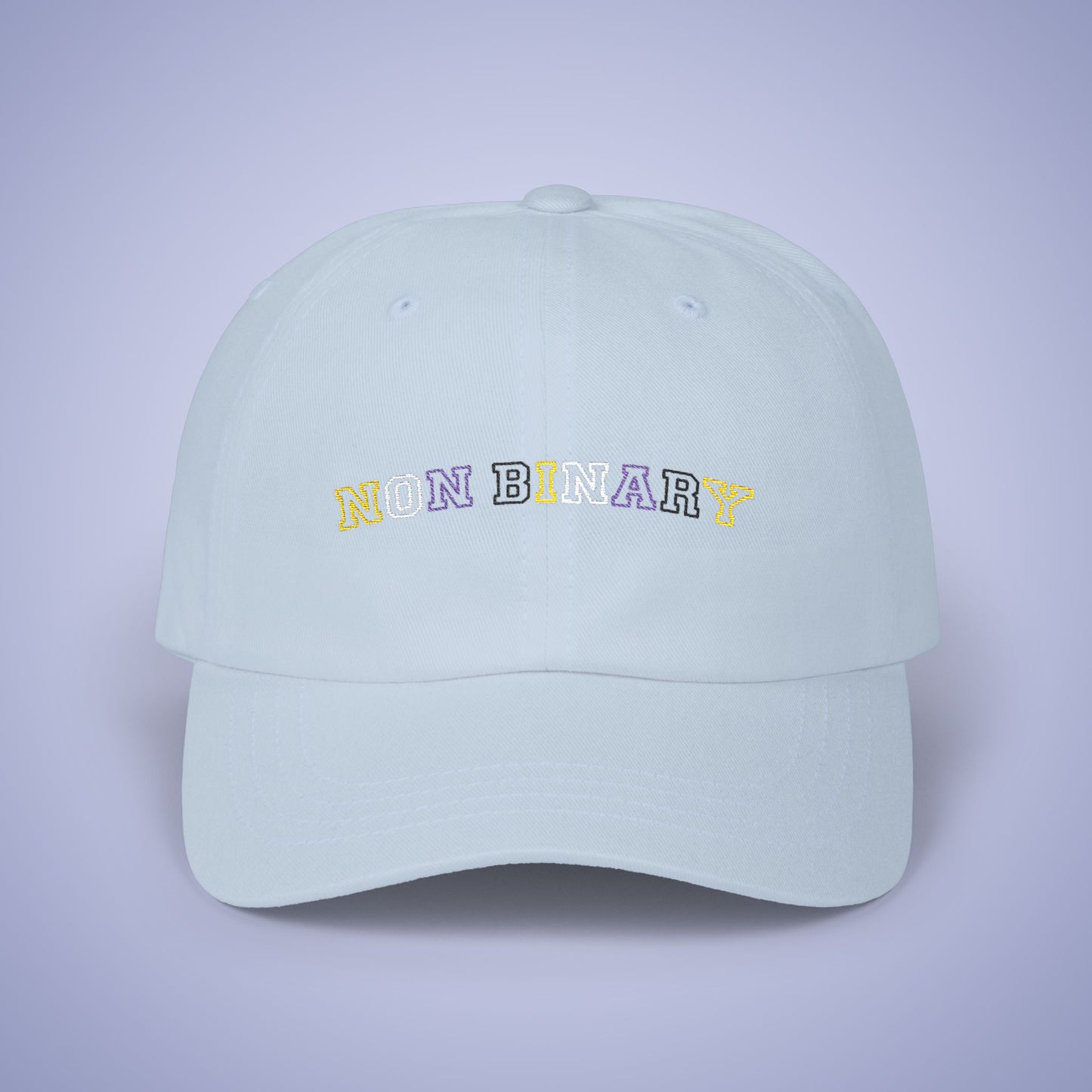 Non Binary Pride Month Embroidered Classic Dad Cap Unisex Coloured Embroidery