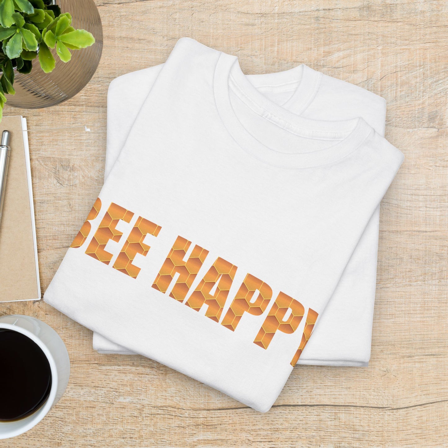 Bee Happy Sweet As Honey Honeycomb Word Art Design T Shirt
