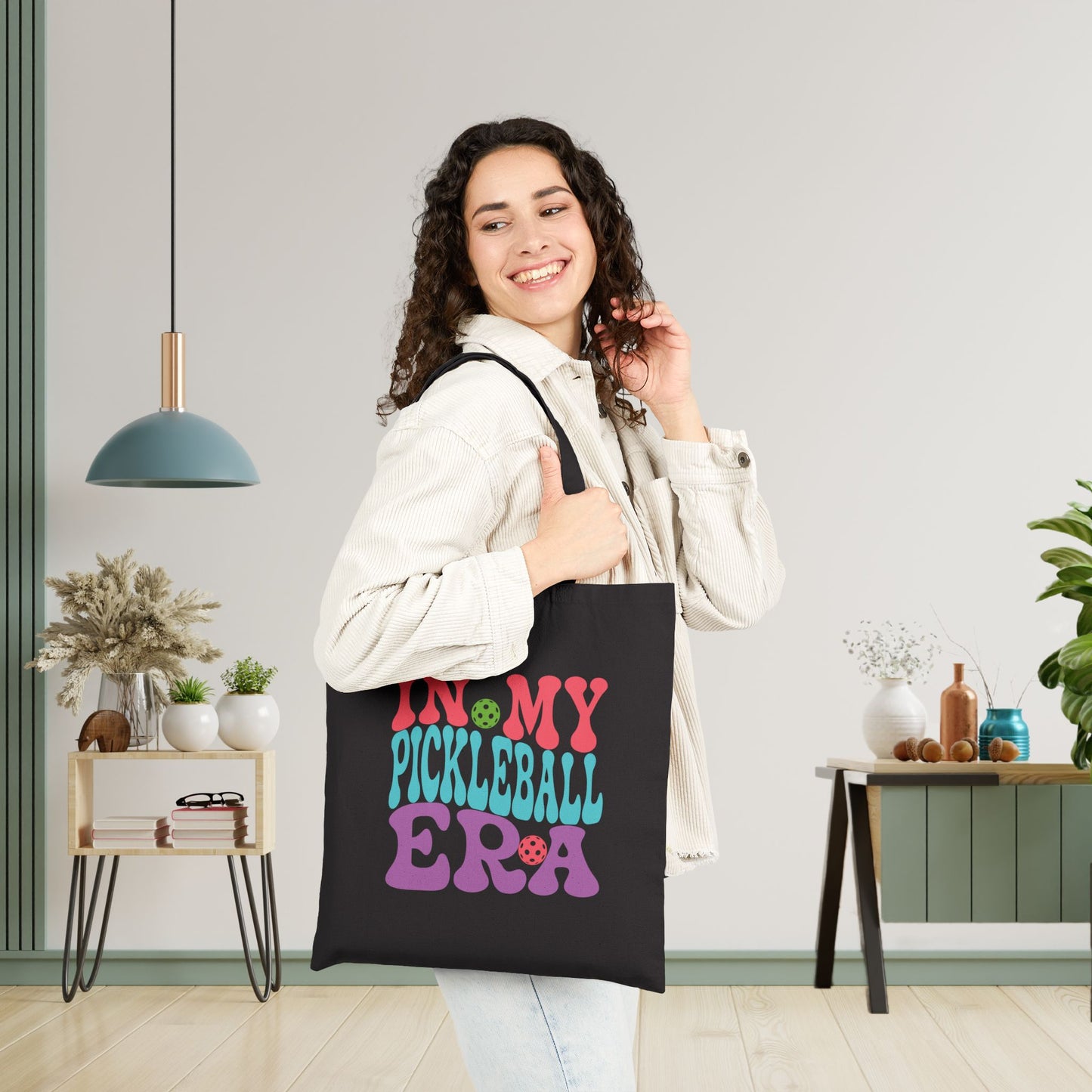 In My Pickleball Era Wavy Text Cotton Canvas Gift Tote Bag