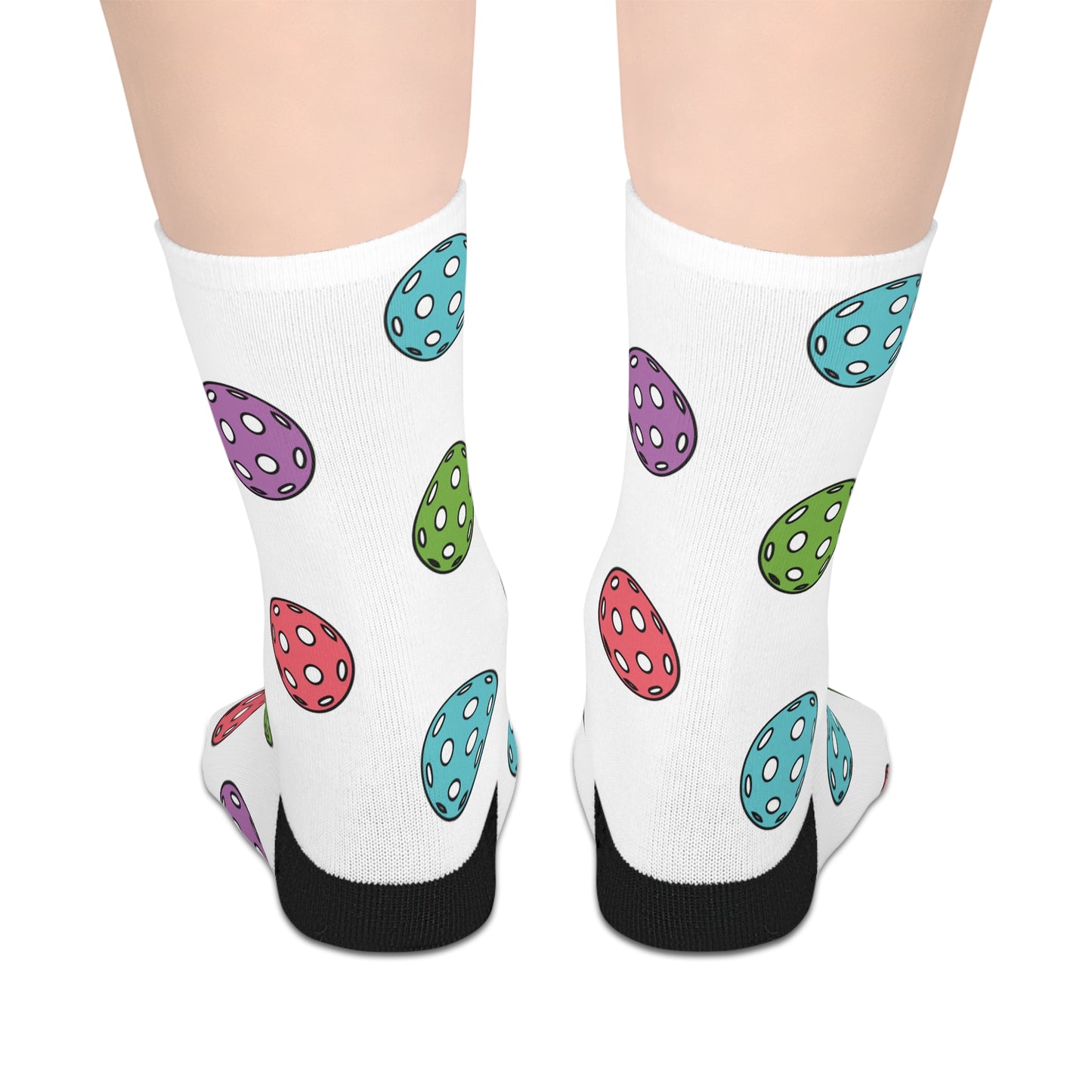 Pickleball Lover White Graphic Mid Length Socks Gift