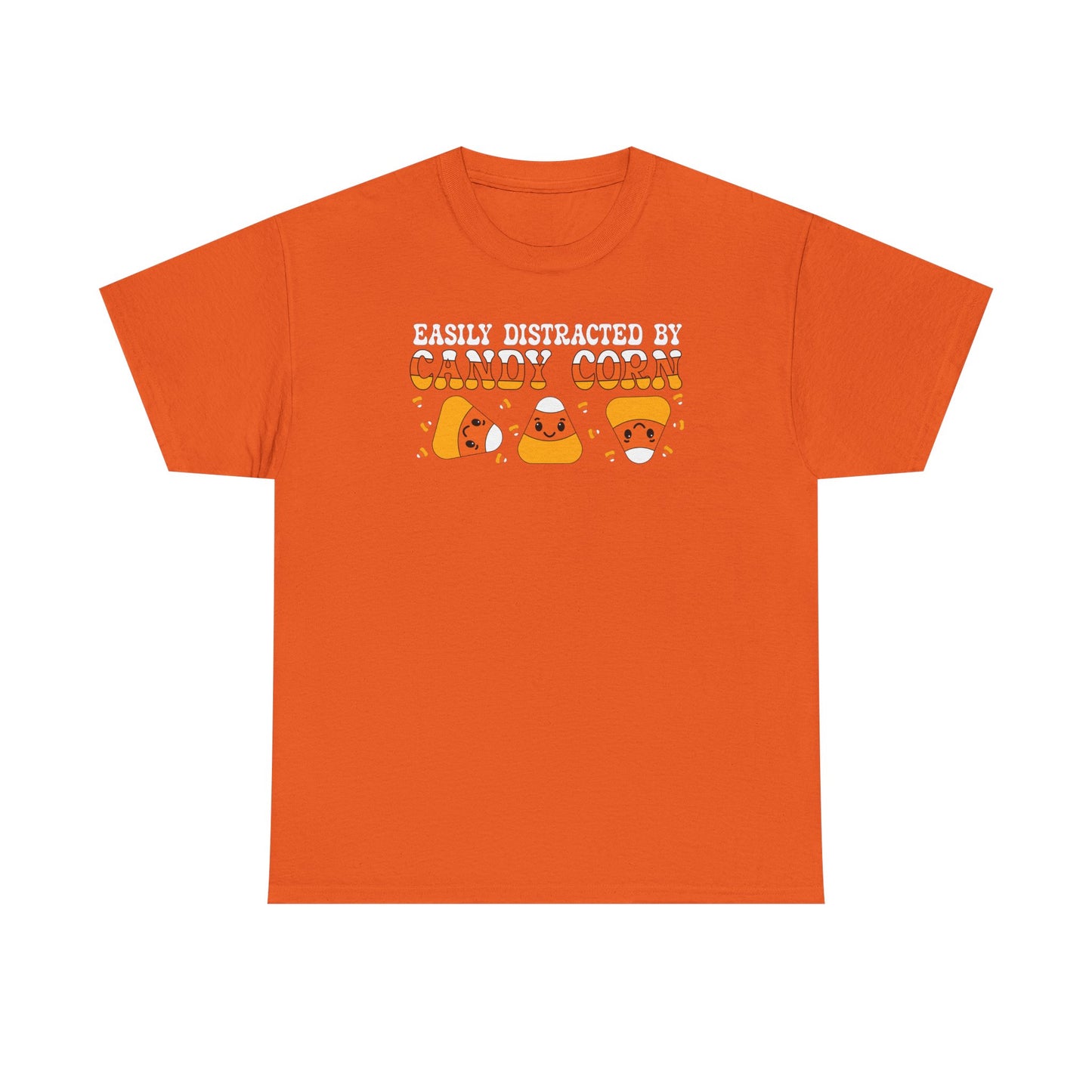 Easily Distracted By Candy Corn White Halloween Candy Unisex T Shirt