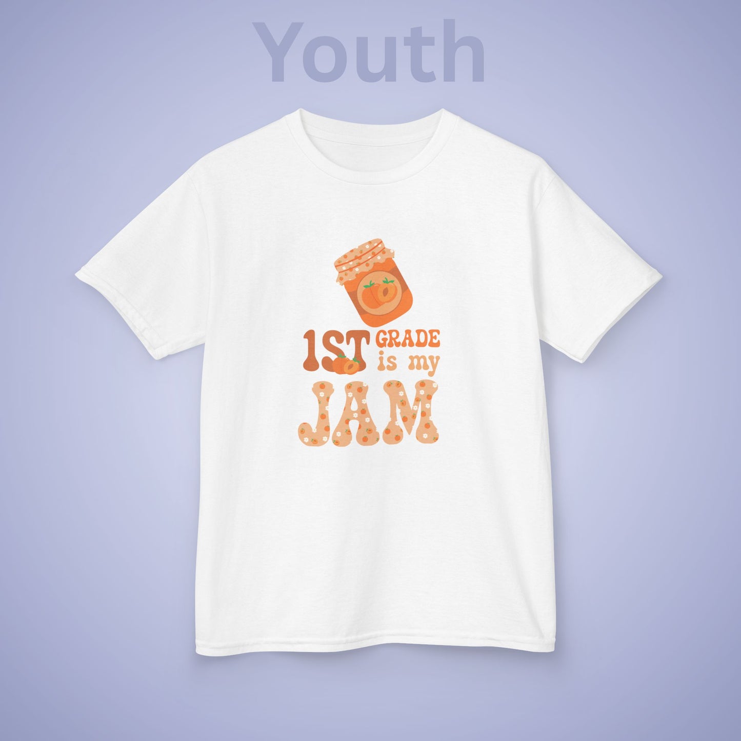 First Grade is my Jam Apricot Kids Cotton T Shirt Back To School Youth