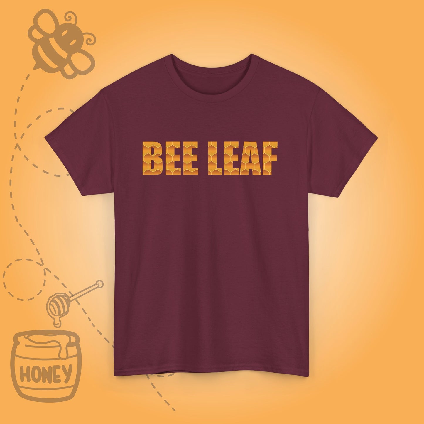 Bee Leaf Sweet As Honey Honeycomb Word Art Design Unisex T Shirt