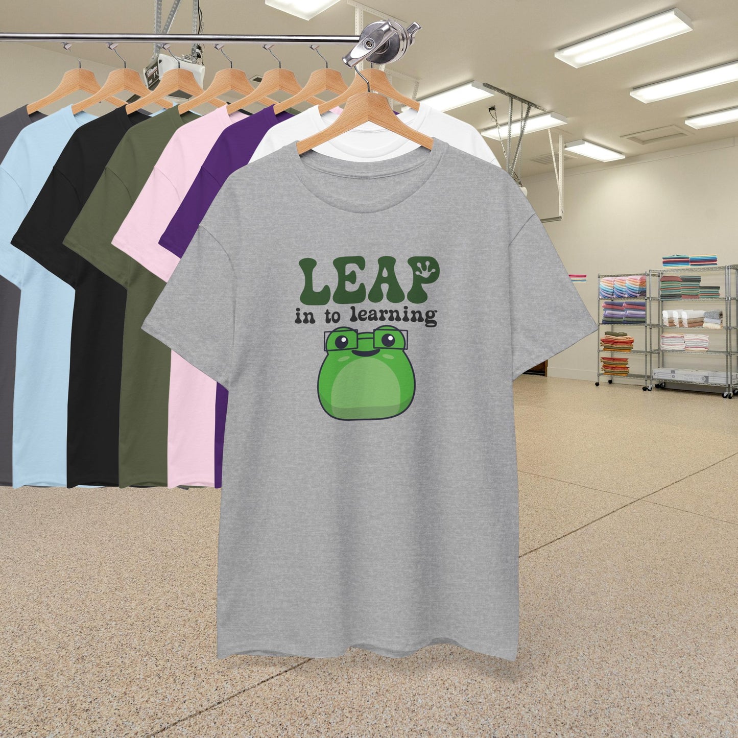 Leap into Learning Graphic Tee Frog Lover Funny Teacher Unisex T Shirt