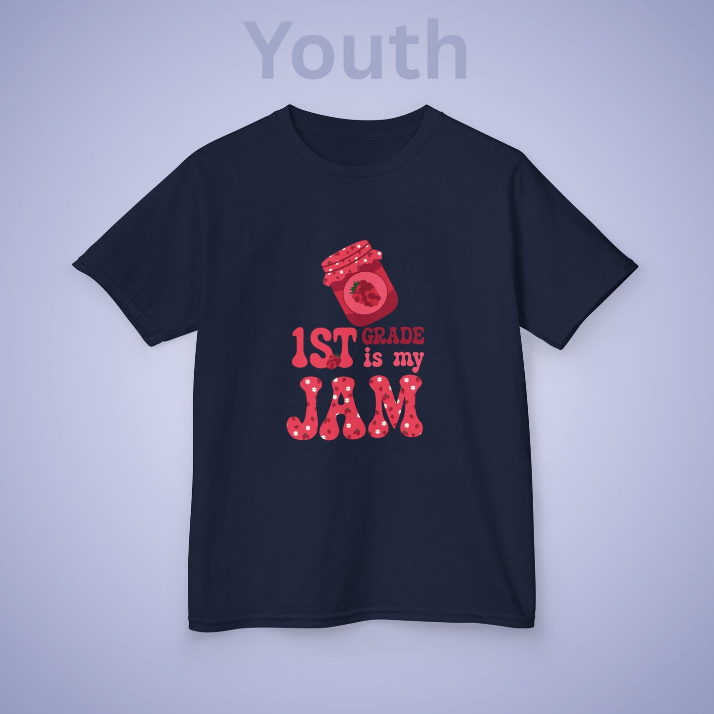 First Grade is my Jam Raspberry Kids Cotton T Shirt Back To School Youth