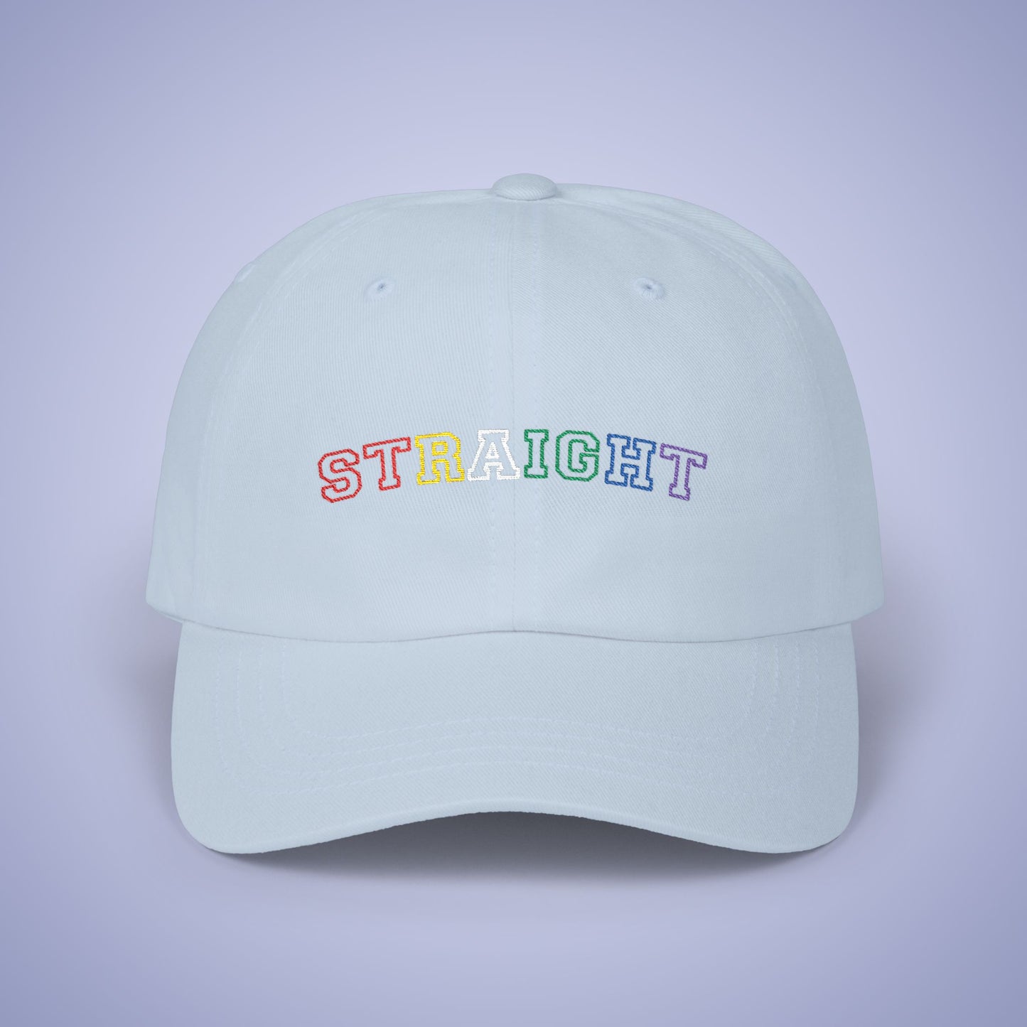 Straight Ally Pride Month Embroidered Classic Dad Cap Unisex Coloured Embroidery