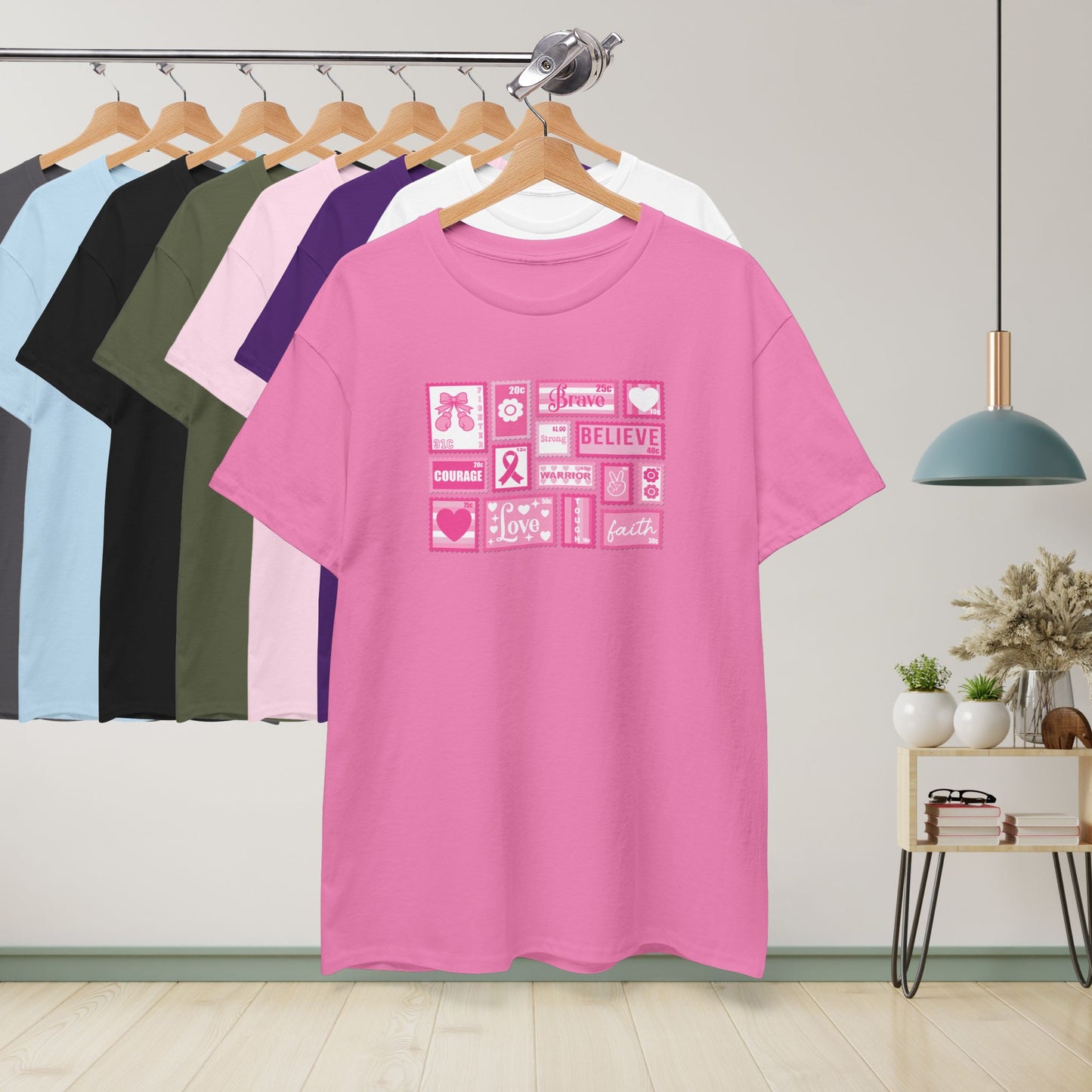 Postage Stamp Breast Cancer Awareness and Support Unisex T Shirt