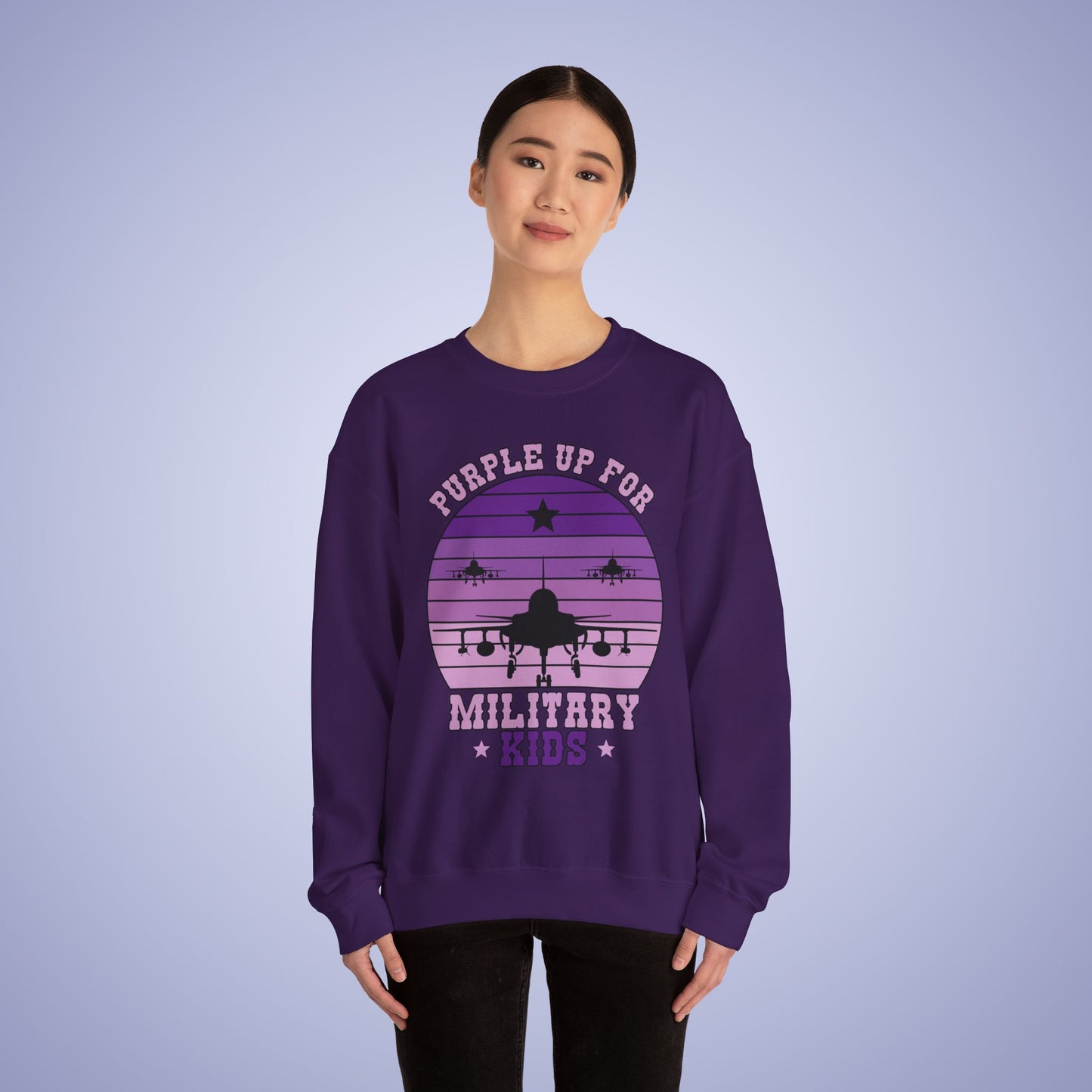 Military Brat Purple Up Unisex Crewneck Sweatshirt Military Child Month