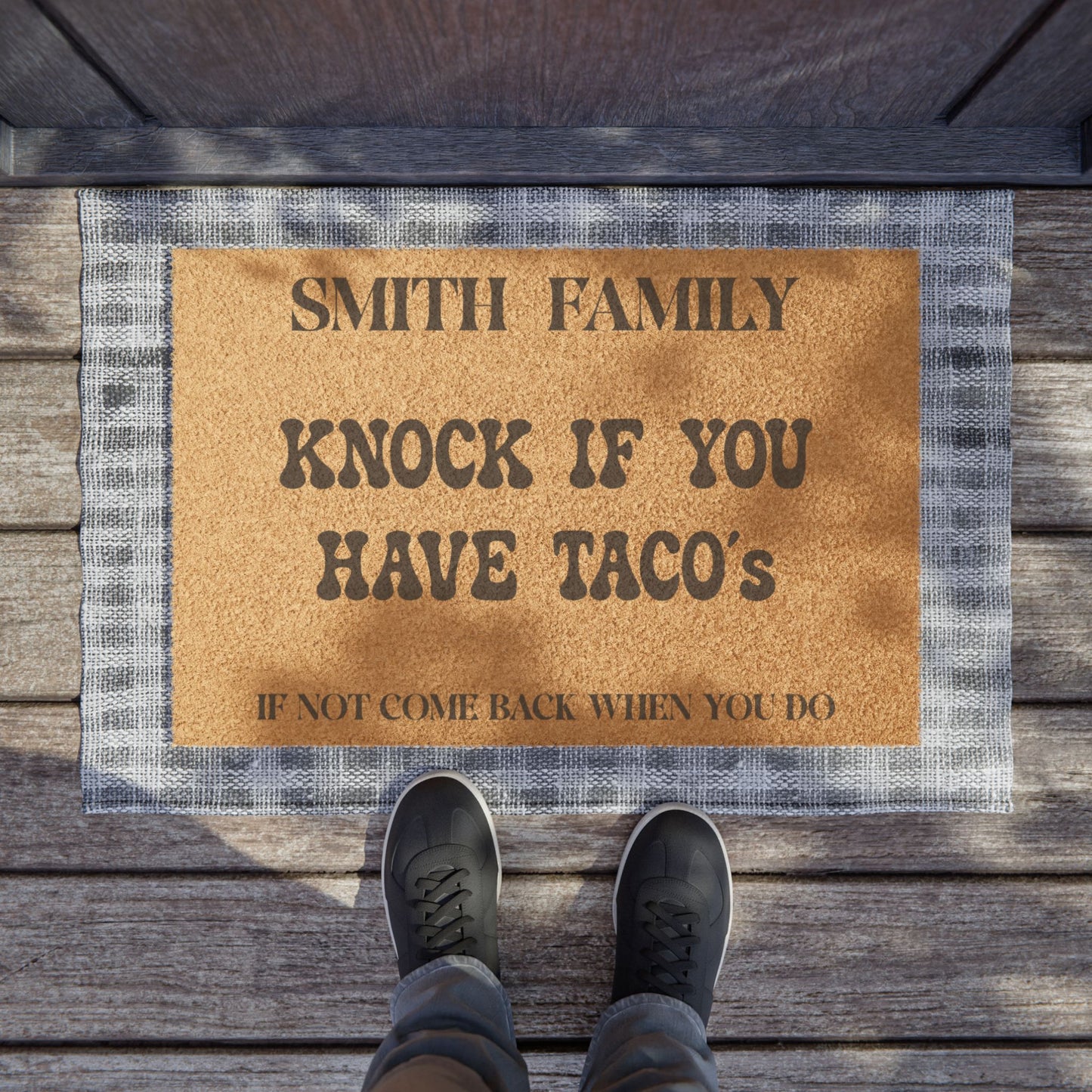 Funny Knock if You Have Taco's Personalized Door Mat