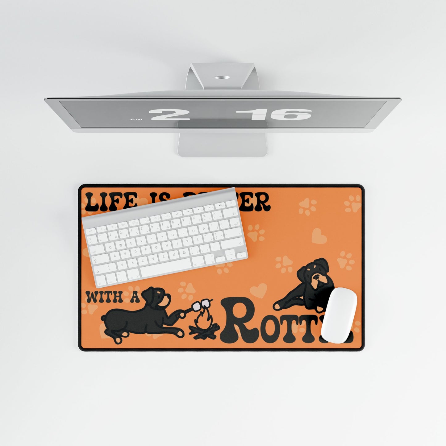 Life is Better with a Rottweiler Rottie Lover Gift Computer Desk Mat