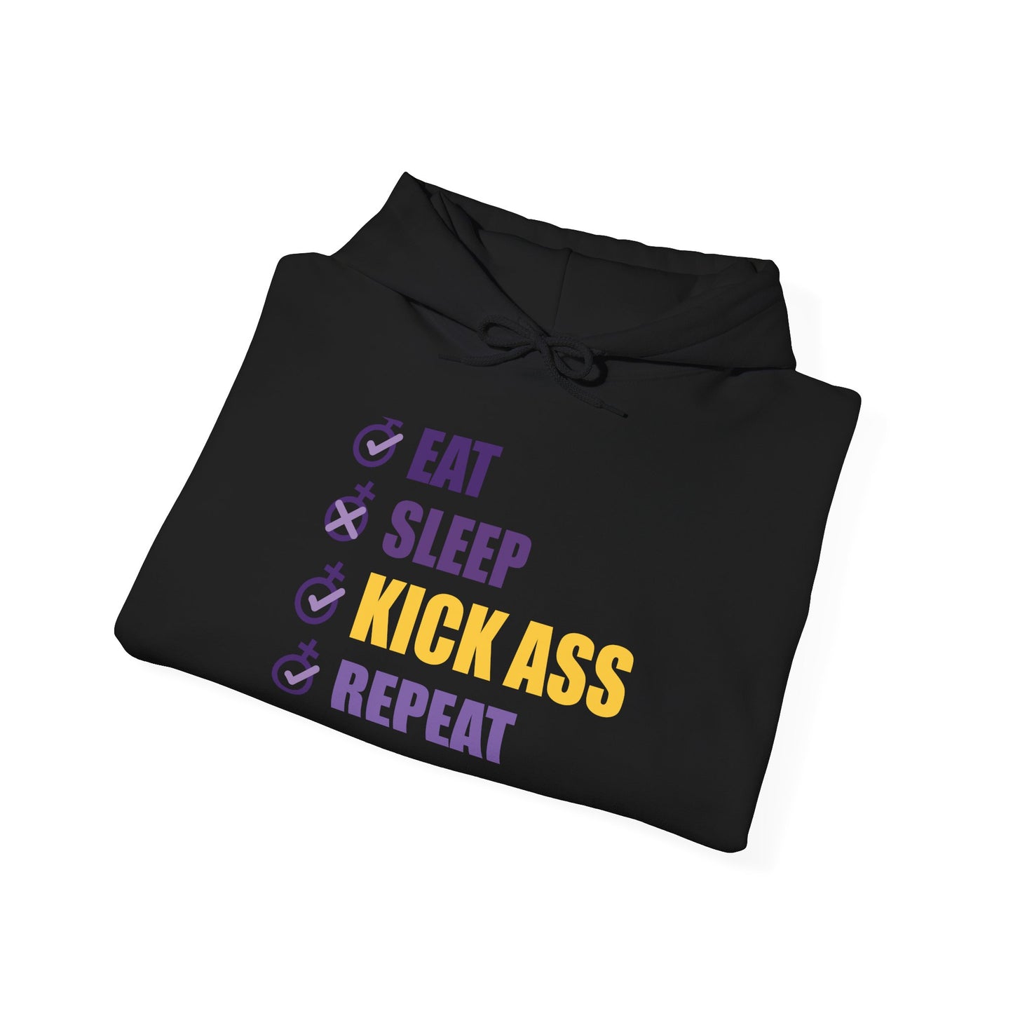 Eat Sleep Kick Ass Repeat Intl Womens Day Unisex Hoodie Sweatshirt