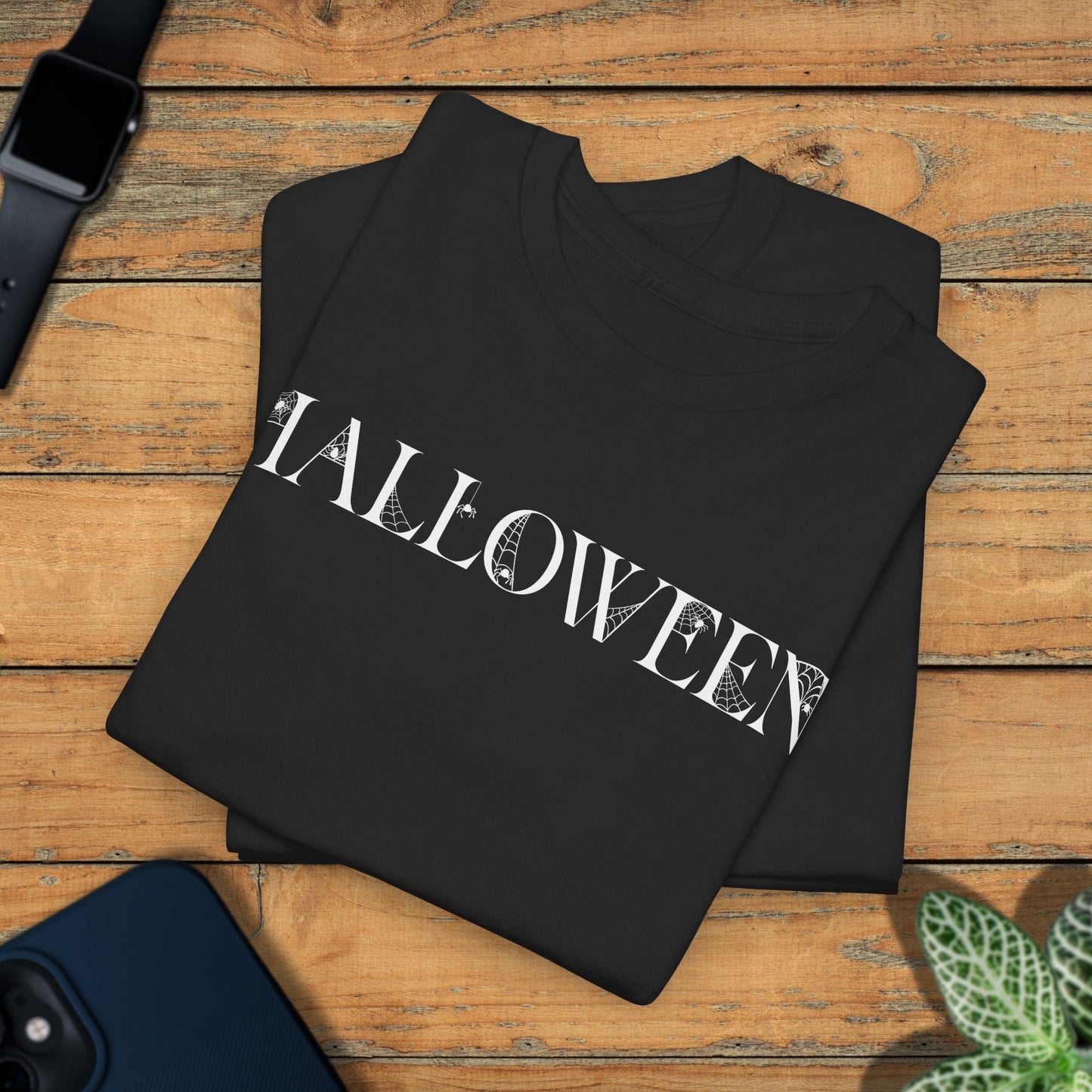 Halloween Spider Word Art White Unisex T Shirt