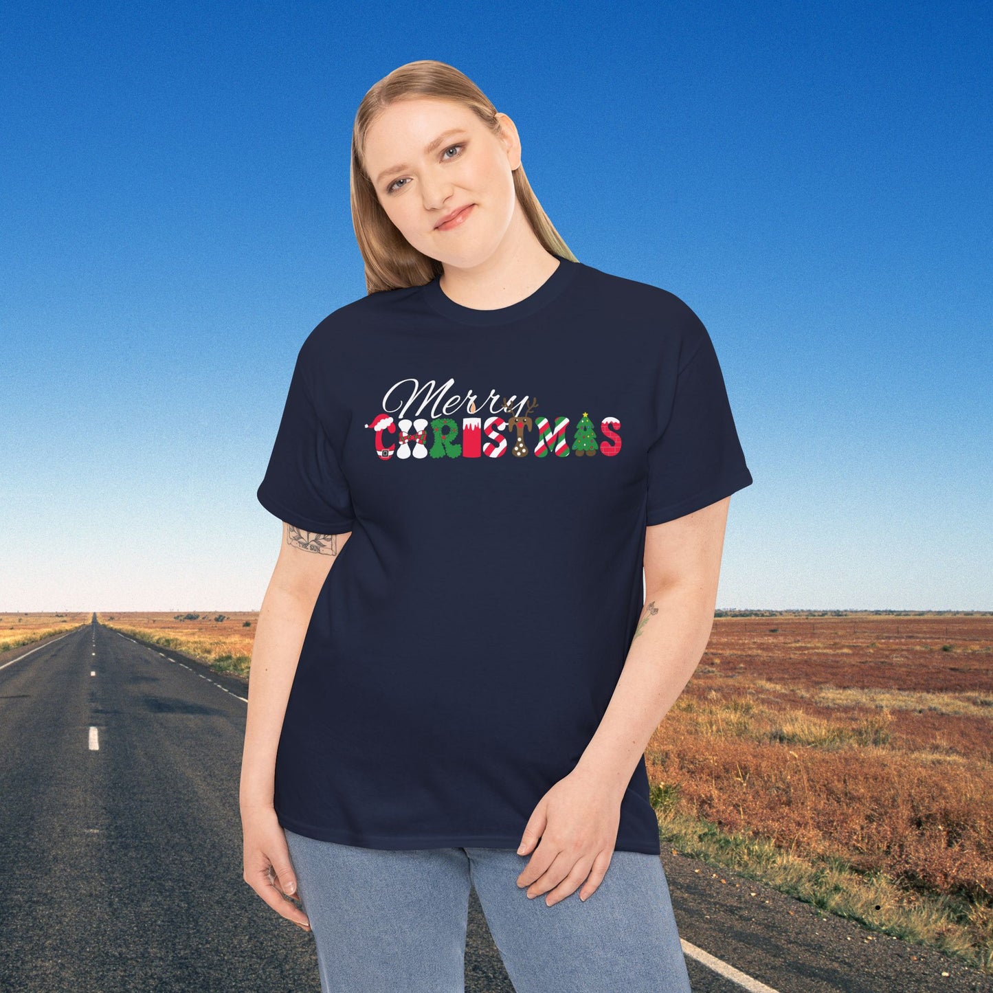 Merry Christmas Word Art Unisex T Shirt