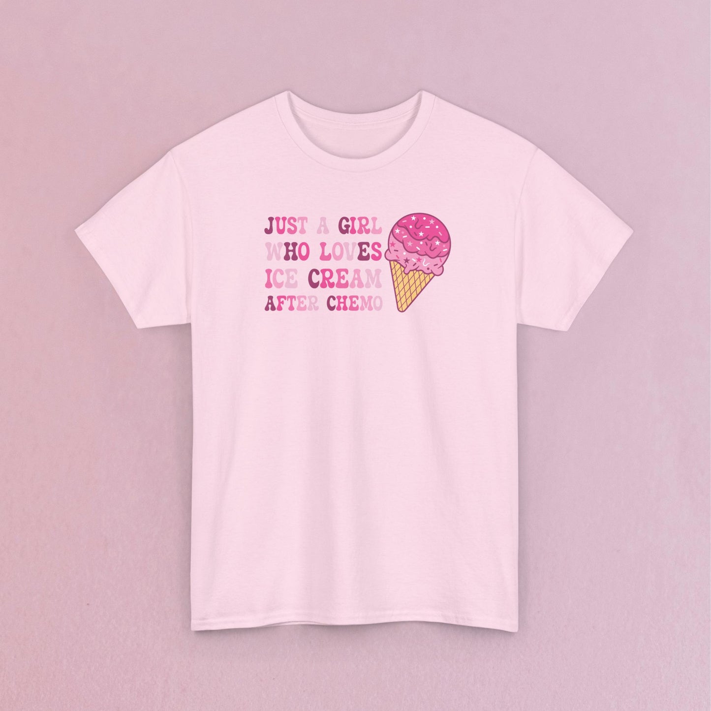 Just a Girl Who Loves Ice Cream After Chemo Breast Cancer Support T Shirt