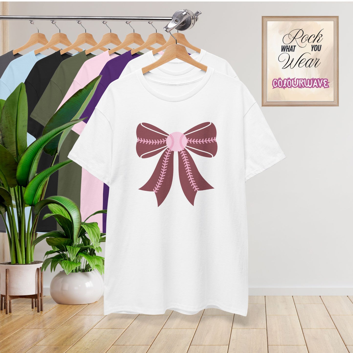 Graphic Baseball Coquette Bow Pink Sports Mom Unisex T Shirt