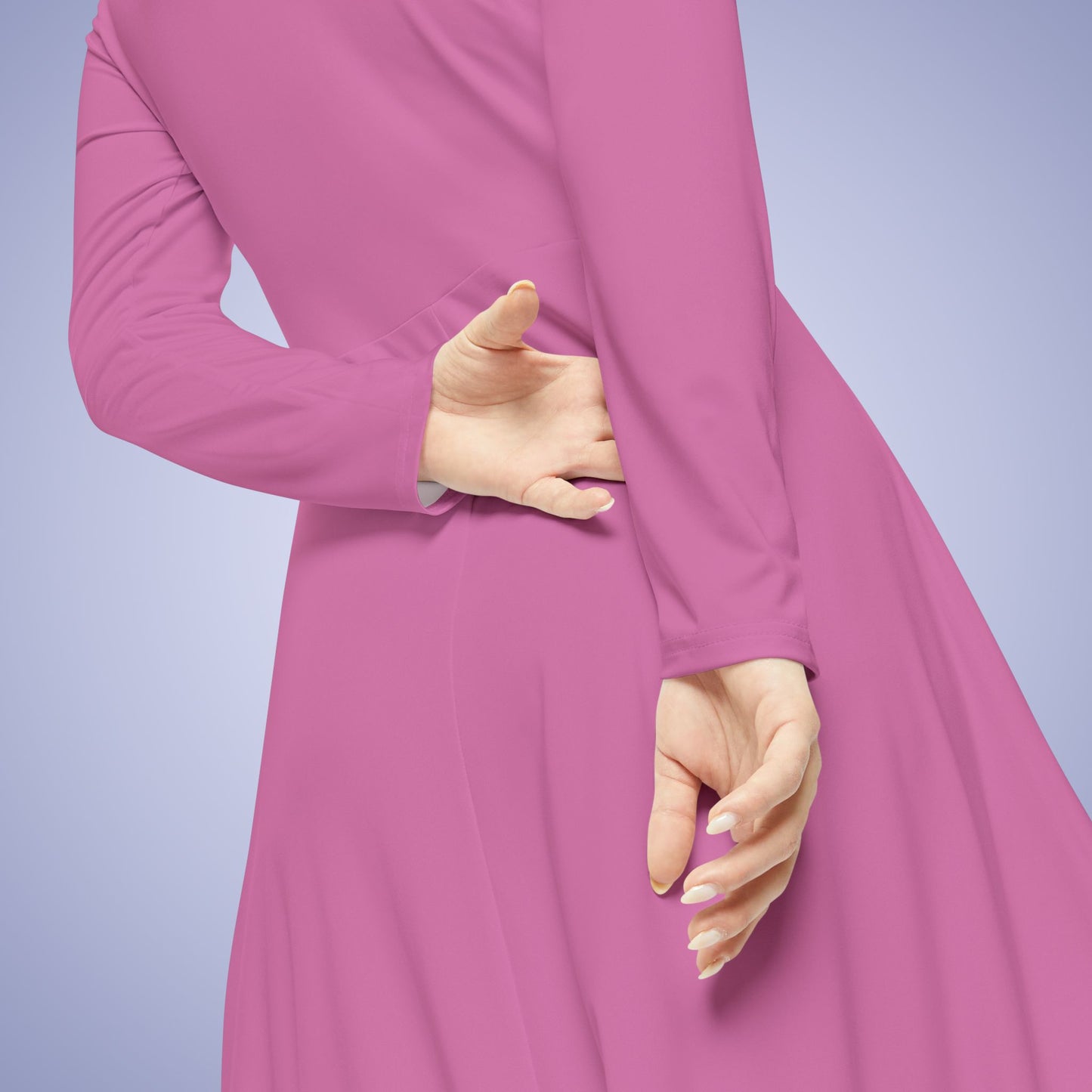 Women's Blank Pink Long Sleeve Dance Dress