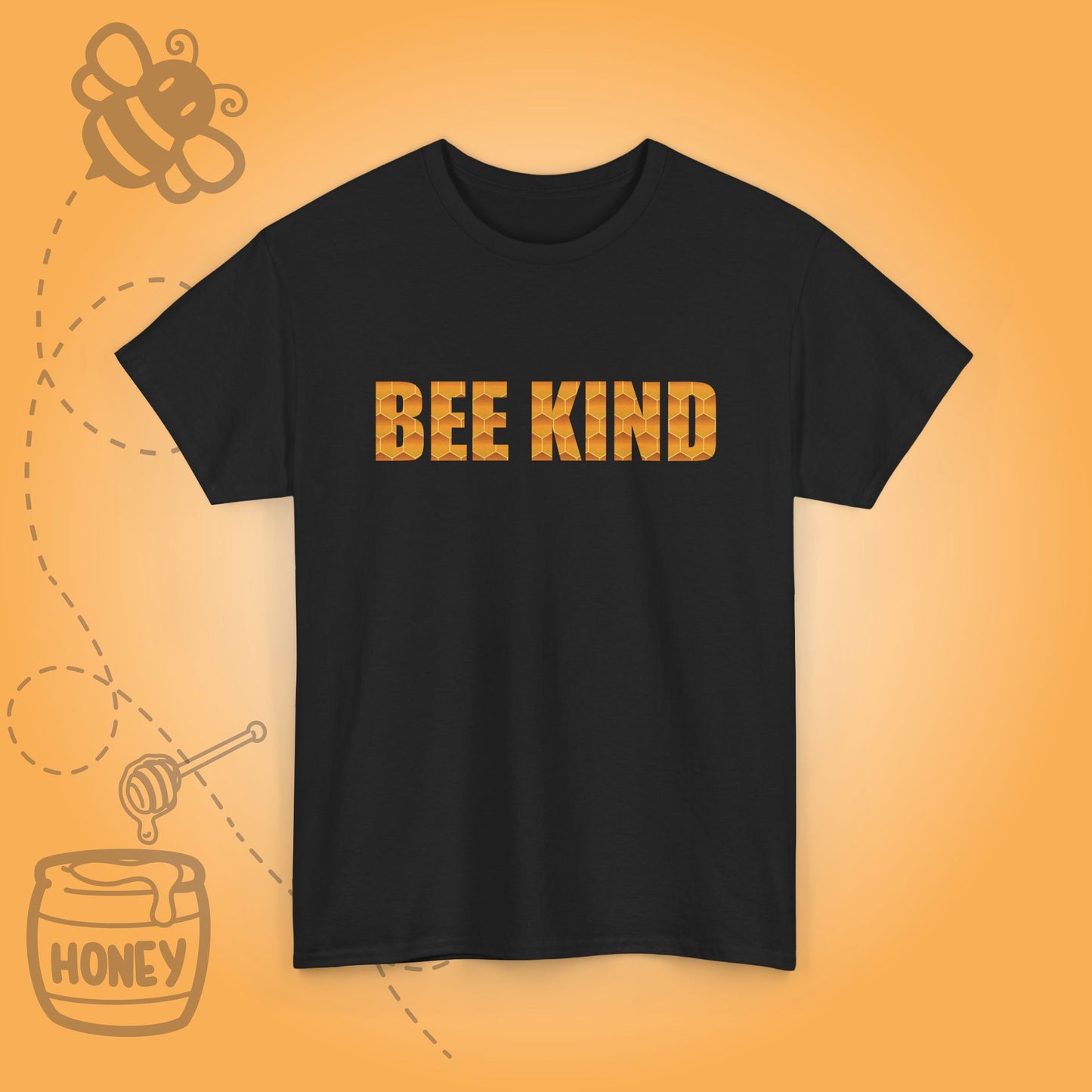 Bee Kind Sweet As Honey Honeycomb Word Art Design T Shirt