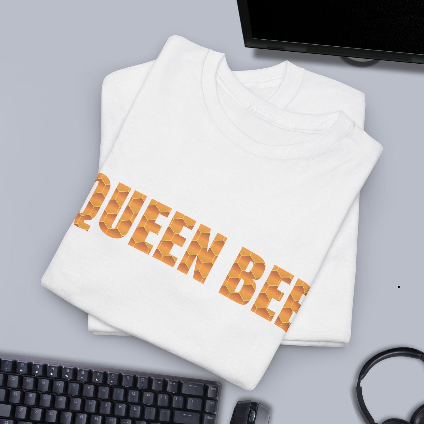 Queen Bee Sweet As Honey Honeycomb Word Art Design Unisex T Shirt