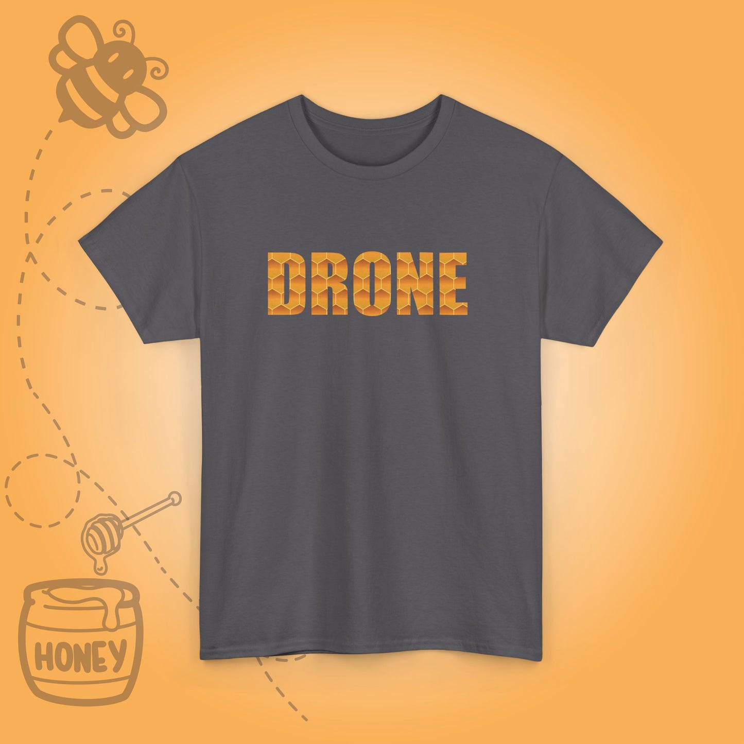 Drone Sweet As Honey Honeycomb Word Art Design Unisex T Shirt
