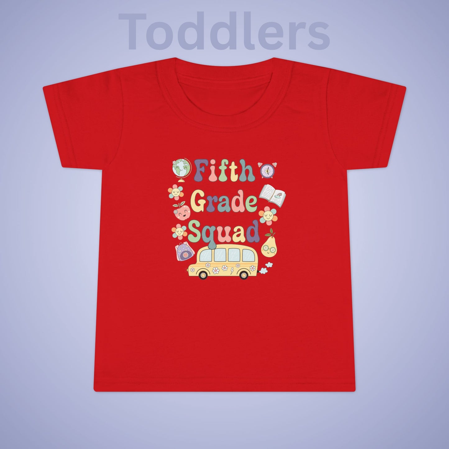 Fifth Grade Squad Retro Fun Kids Cotton T Shirt Back To School Toddler