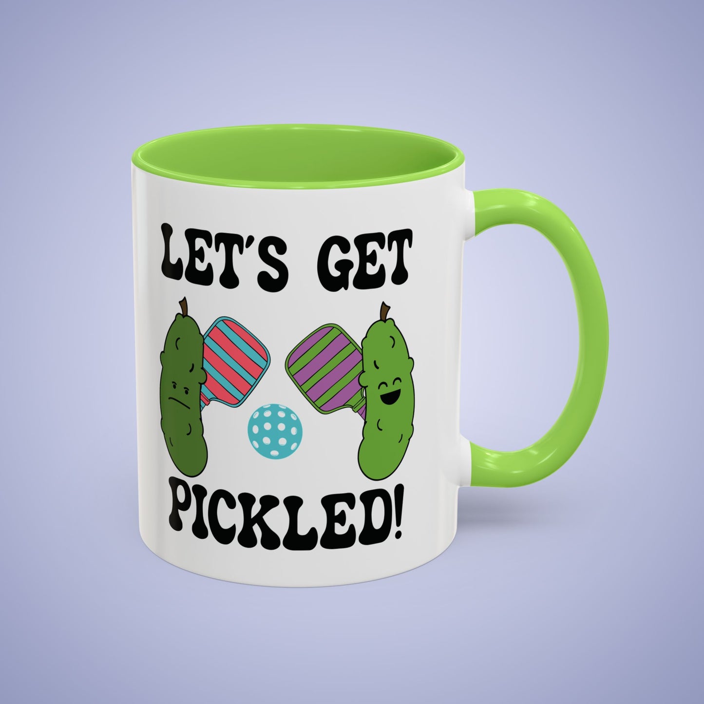 Lets Get Pickled Pickleball Fun Colorful Pickle Lover Gift Coffee Mug